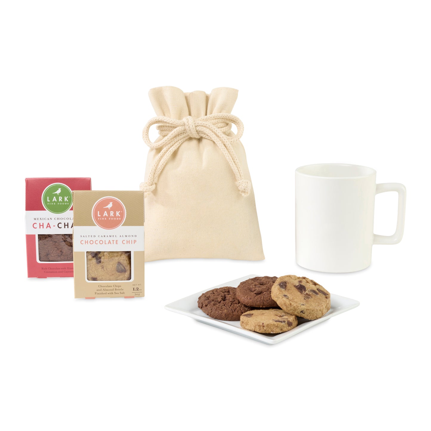 Matte White Lark Welcoming Cookie Treat Mug Stuffer plain