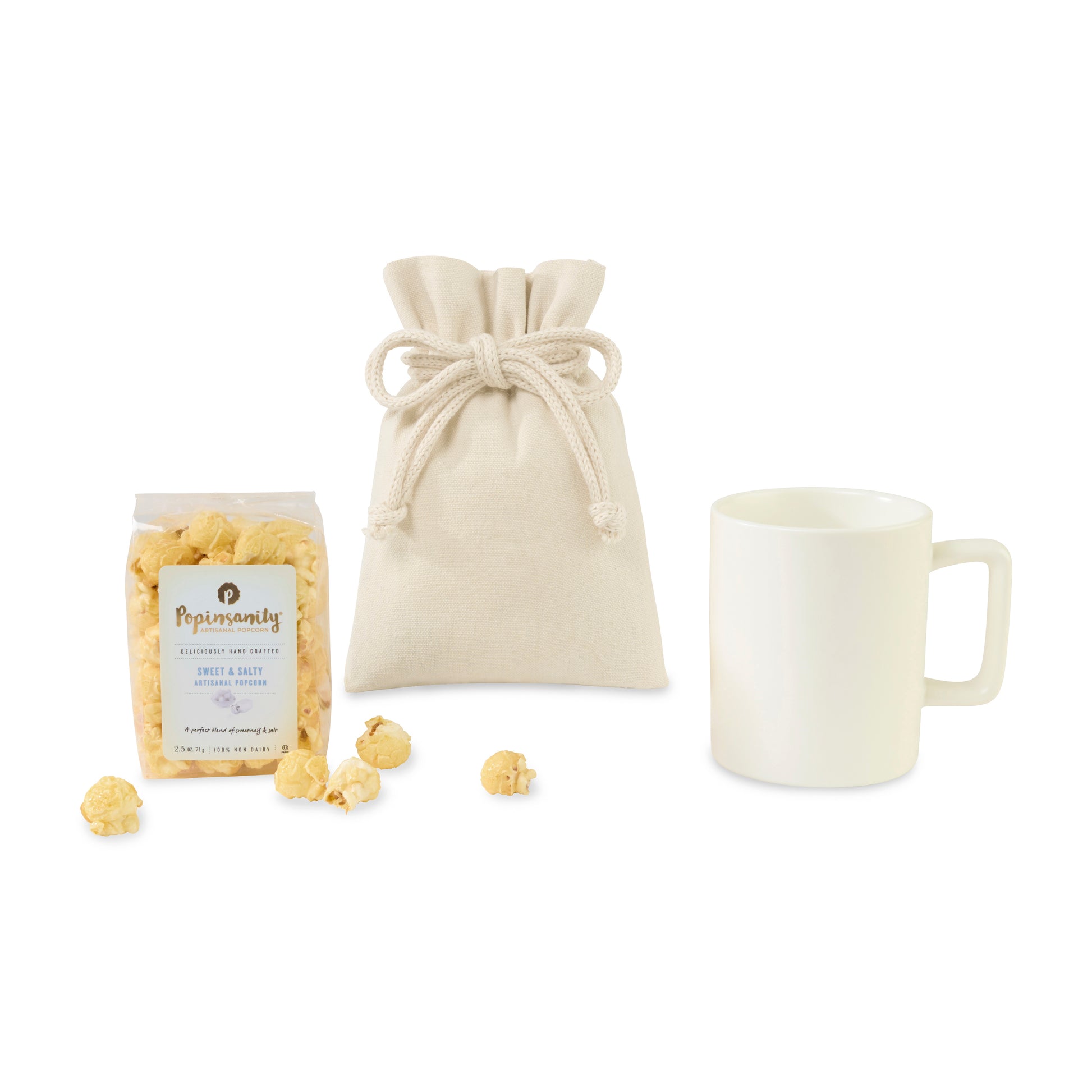 Matte White Poppinsanity Artisanal Popcorn Mug Stuffer plain