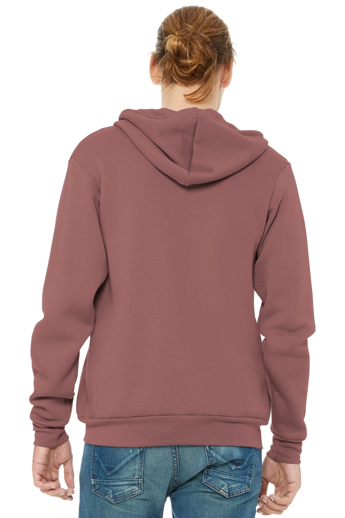 Mauve BELLA+CANVAS Unisex Sponge Fleece Full-Zip Hoodie. BC3739