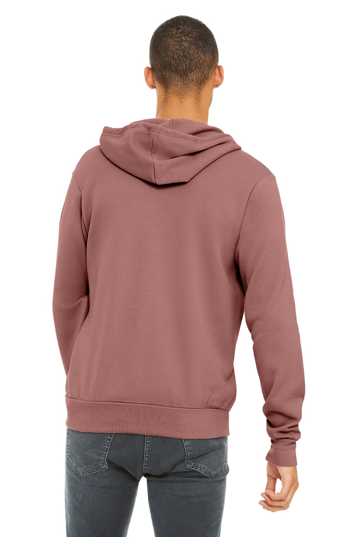 Mauve BELLA+CANVAS Unisex Sponge Fleece Full-Zip Hoodie. BC3739