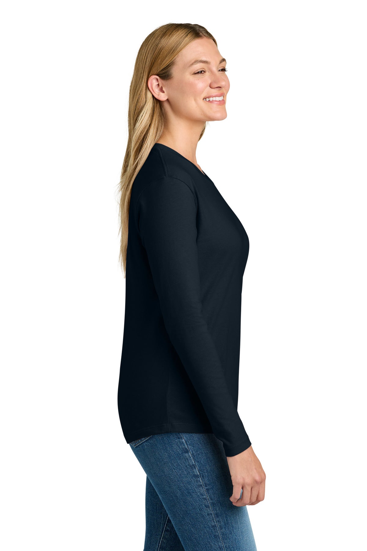 MdntNavy Next Level Apparel Women's Cotton Relaxed Long Sleeve Tee NL3911