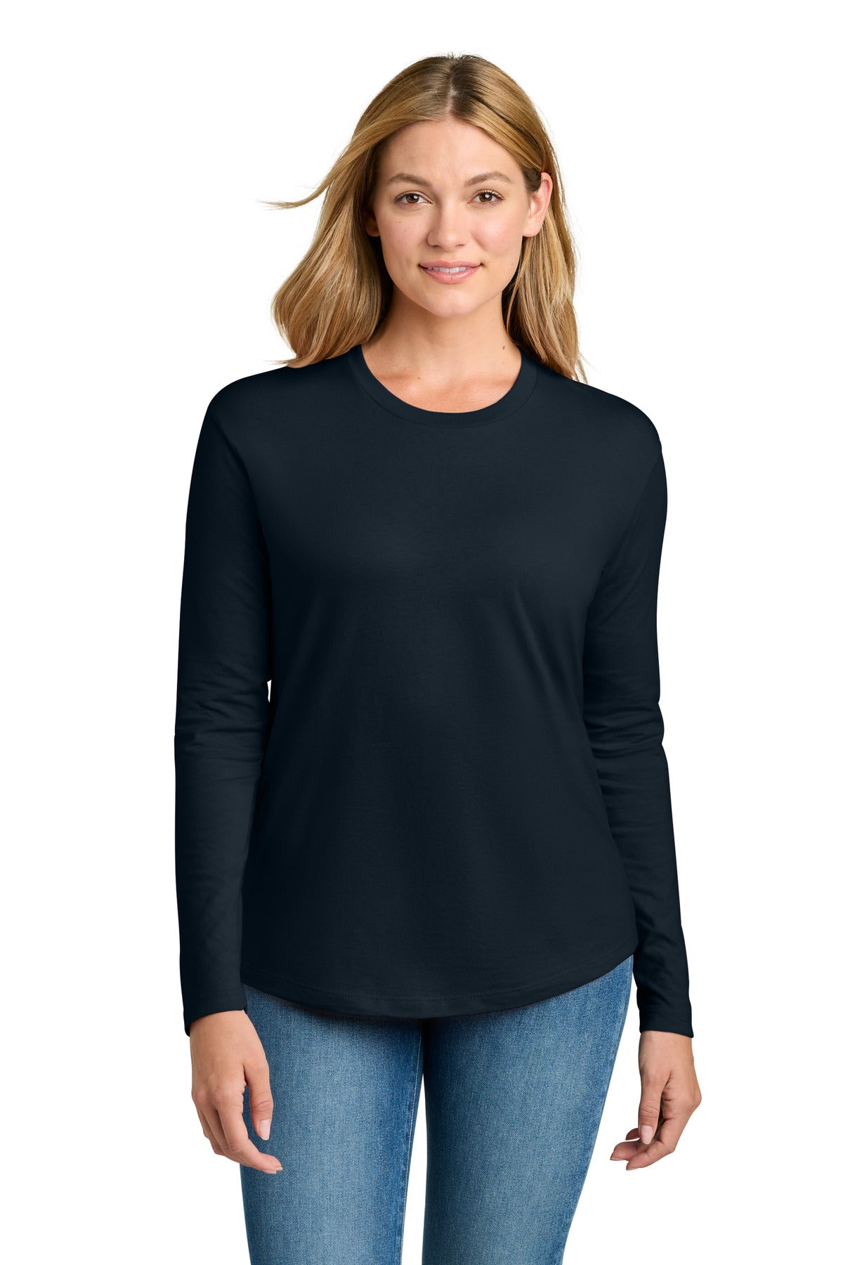 MdntNavy Next Level Apparel Women's Cotton Relaxed Long Sleeve Tee NL3911