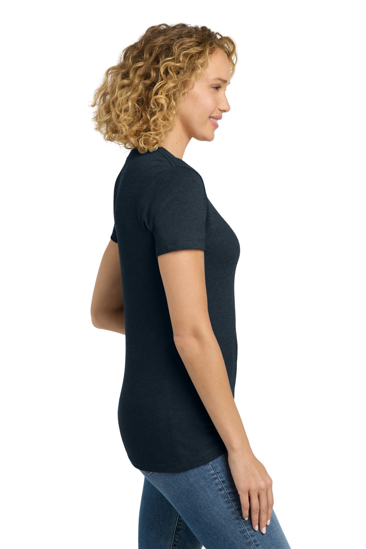 MdntNavy Next Level Apparel Women's CVC Tee. NL6610