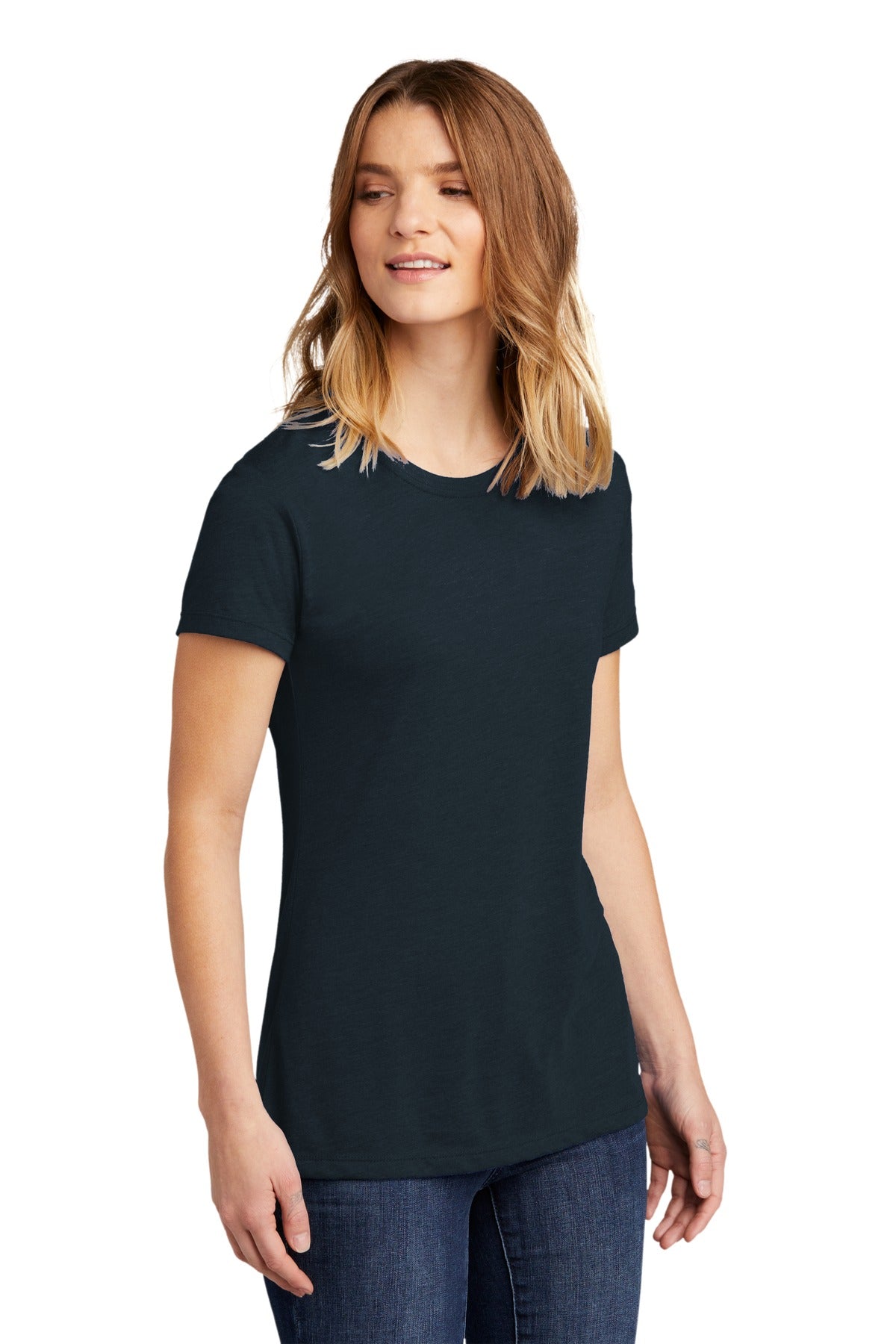 MdntNavy Next Level Apparel Women's CVC Tee. NL6610