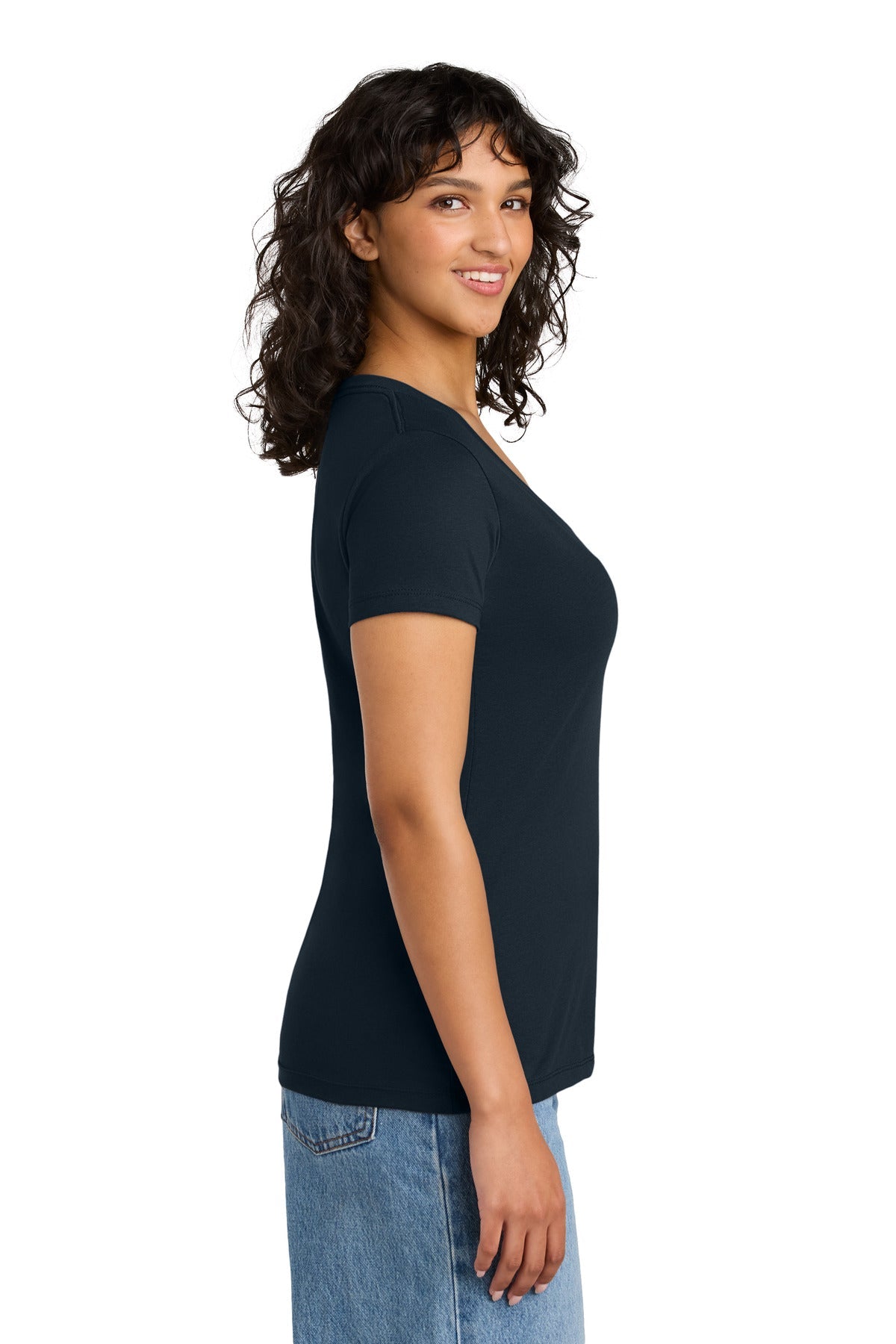 MdntNavy Next Level Apparel Women's Ideal V-Neck Tee NL1540