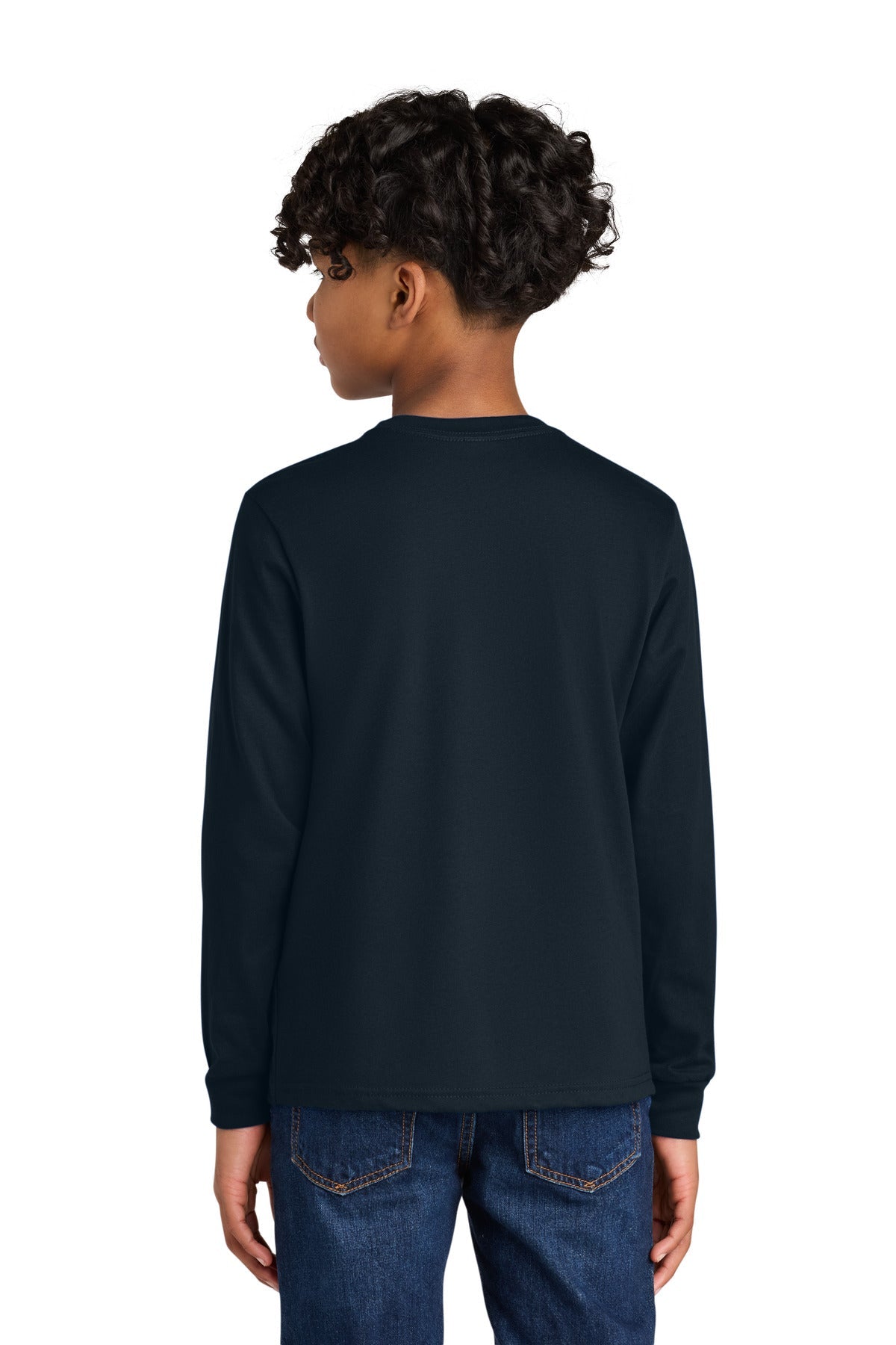 MdntNavy Next Level Apparel Youth Cotton Long Sleeve Tee NL3311