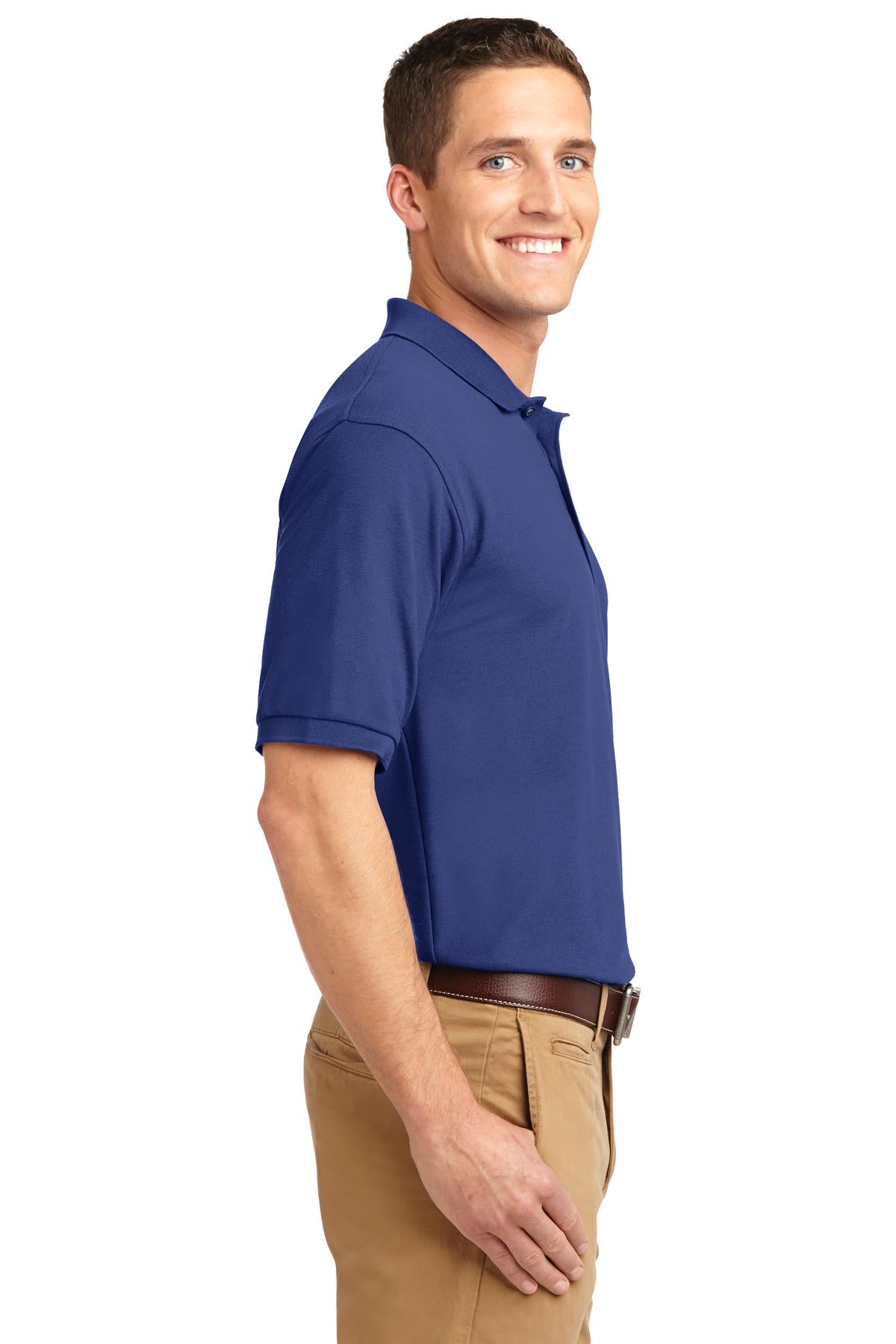 Med. Blue Port Authority Extended Size Silk Touch Polo K500ES
