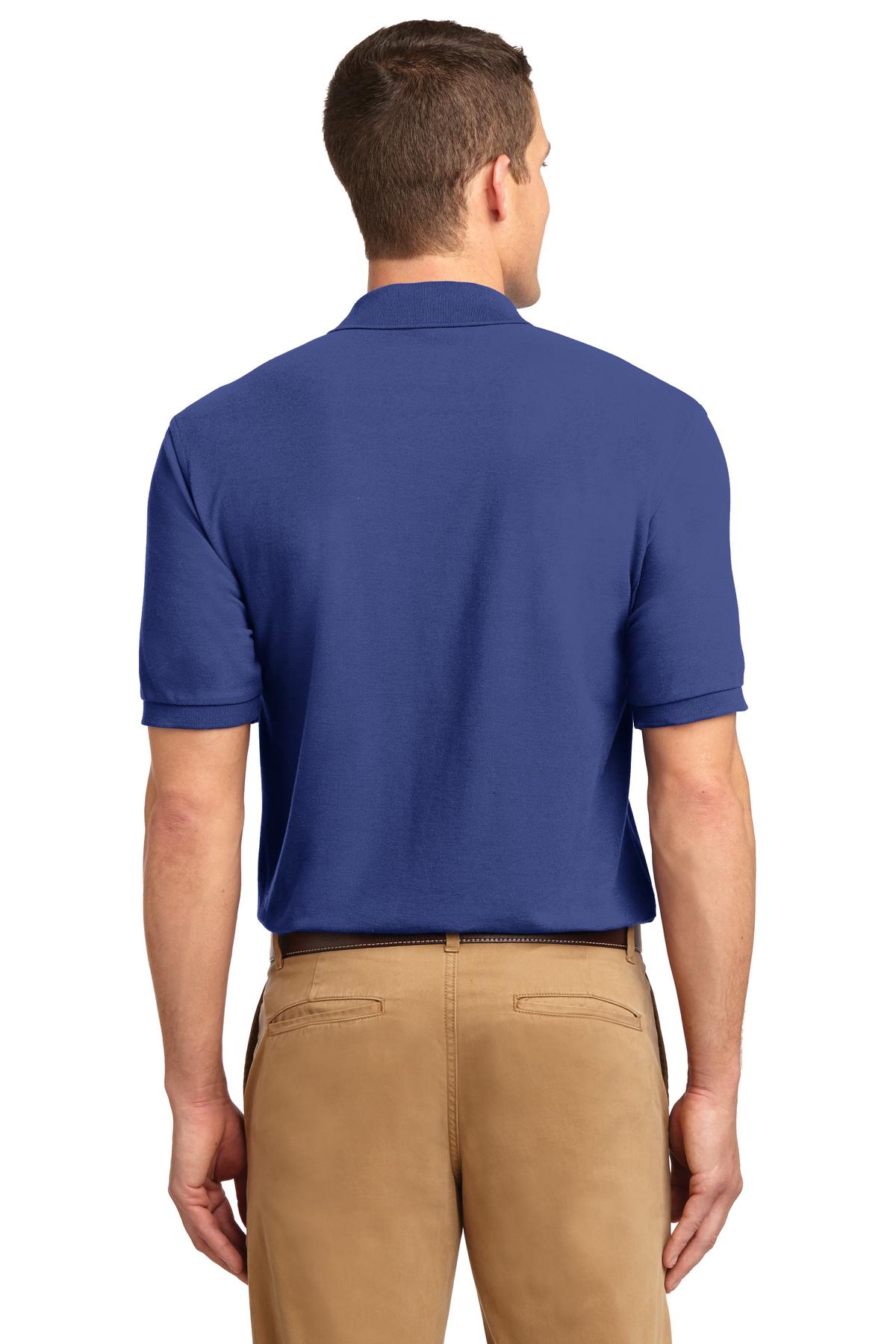 Med. Blue Port Authority Extended Size Silk Touch Polo K500ES