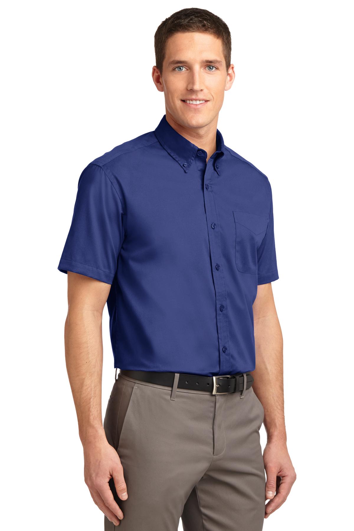 Mediteran Blue Port Authority Short Sleeve Easy Care Shirt. S508