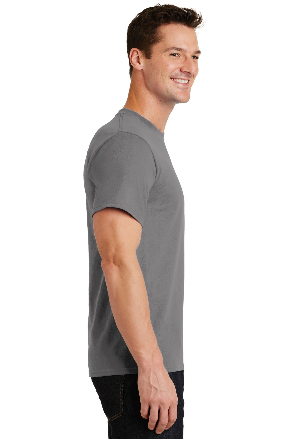 Medium Gray Port & Co Essential Tee. PC61