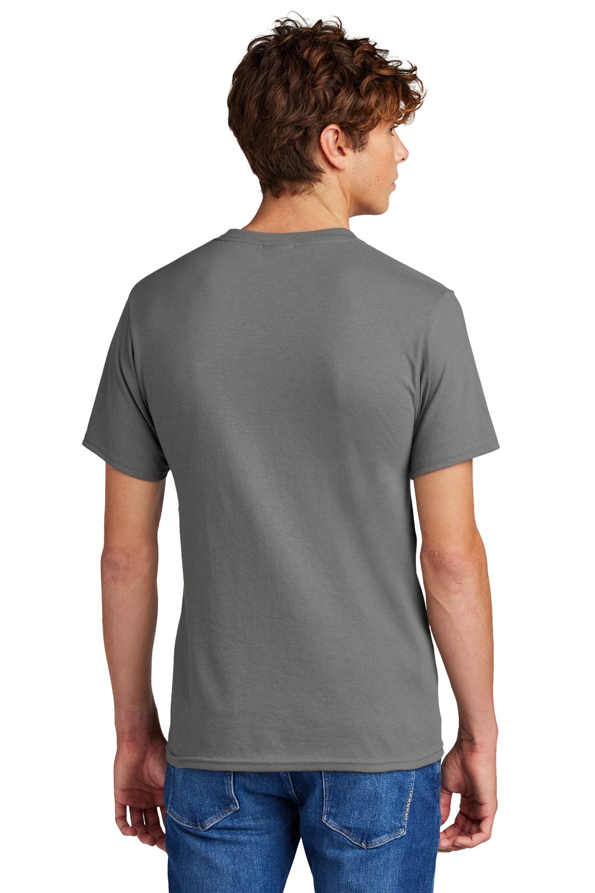 Medium Grey Port & Co Core Blend Tee. PC55