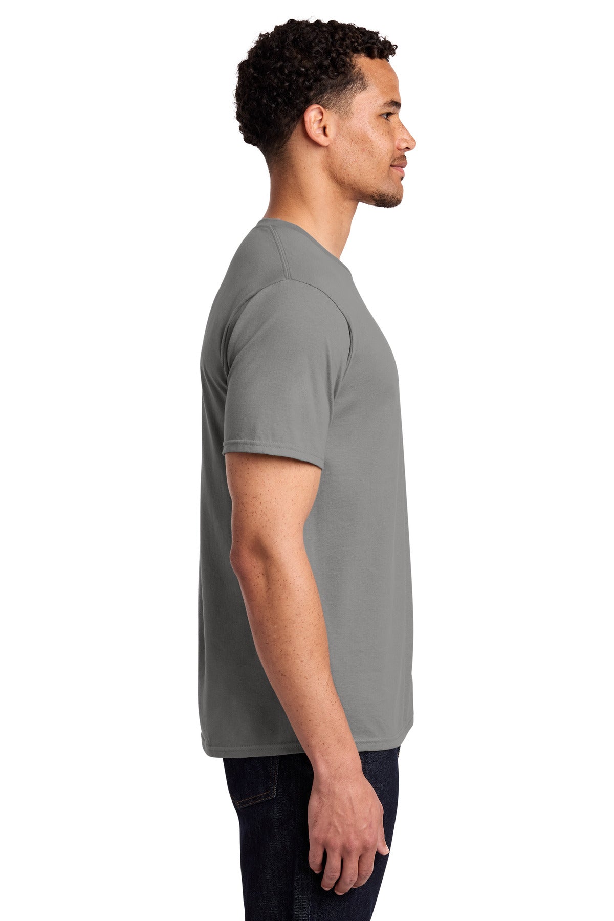 Medium Grey Port & Co Fan Favorite Tee. PC450
