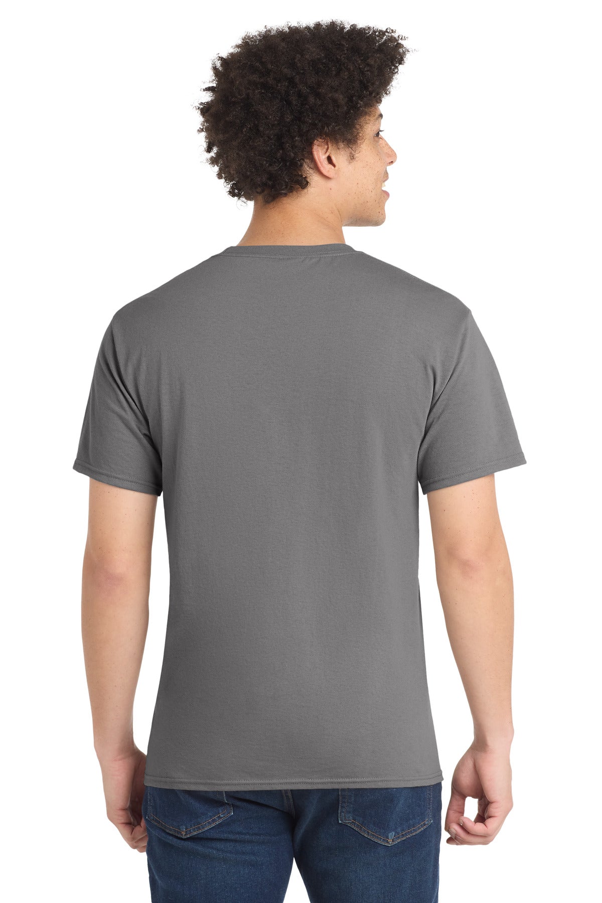 Medium Grey Port & Co Tall Core Blend Tee. PC55T