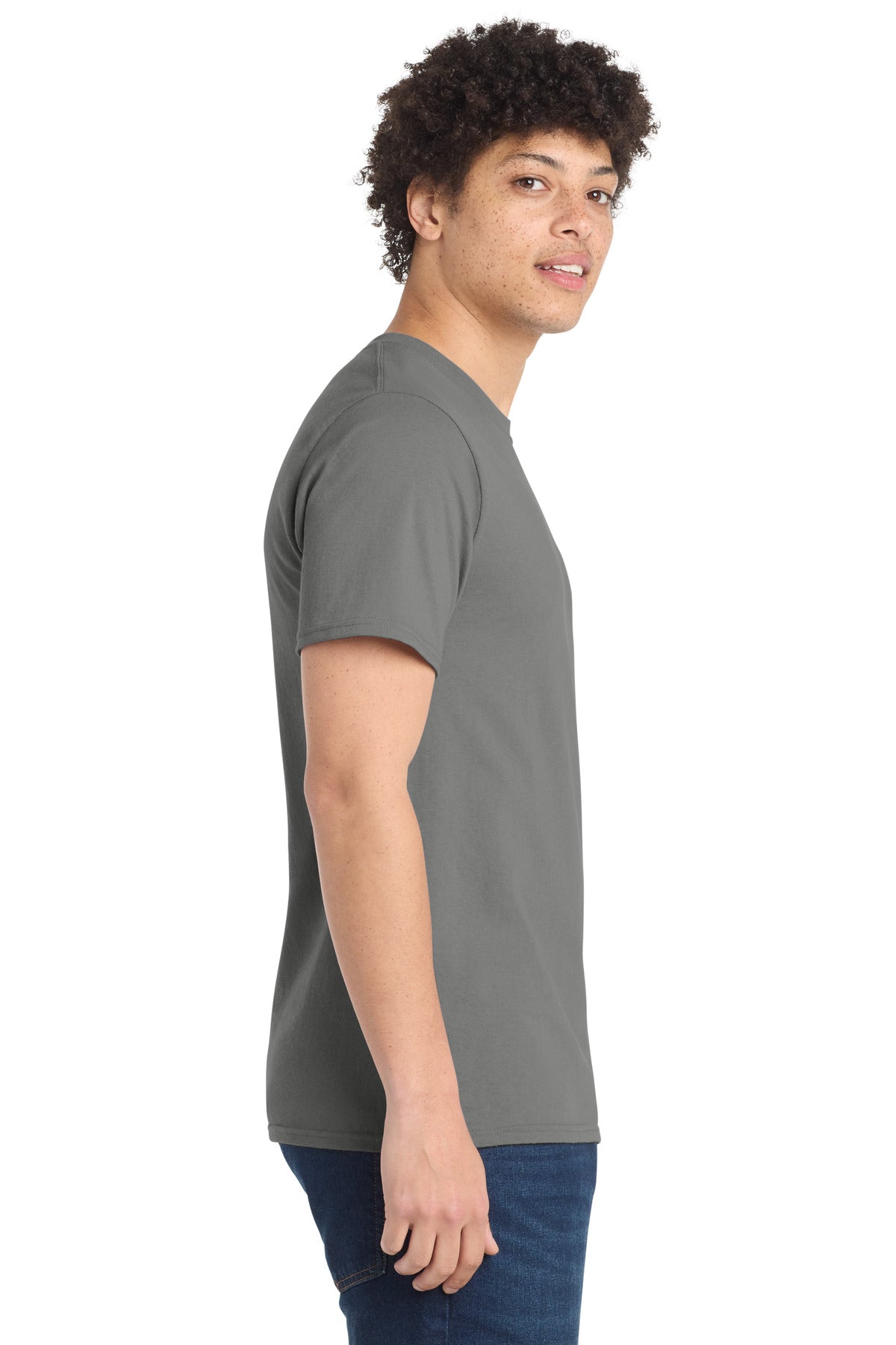 Medium Grey Port & Co Tall Essential Tee. PC61T