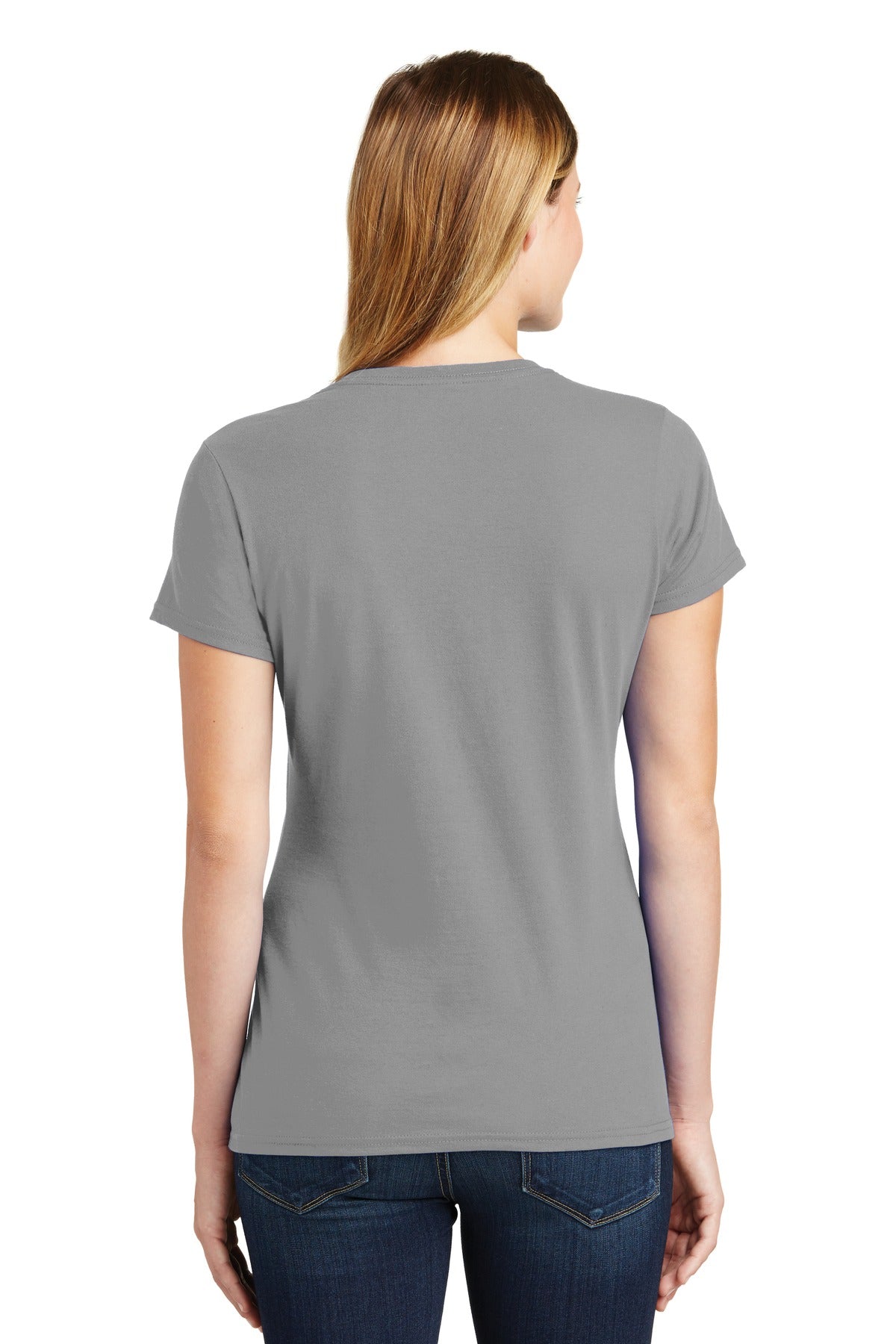 Medium Grey Port & Co Women's Fan Favorite Tee. LPC450