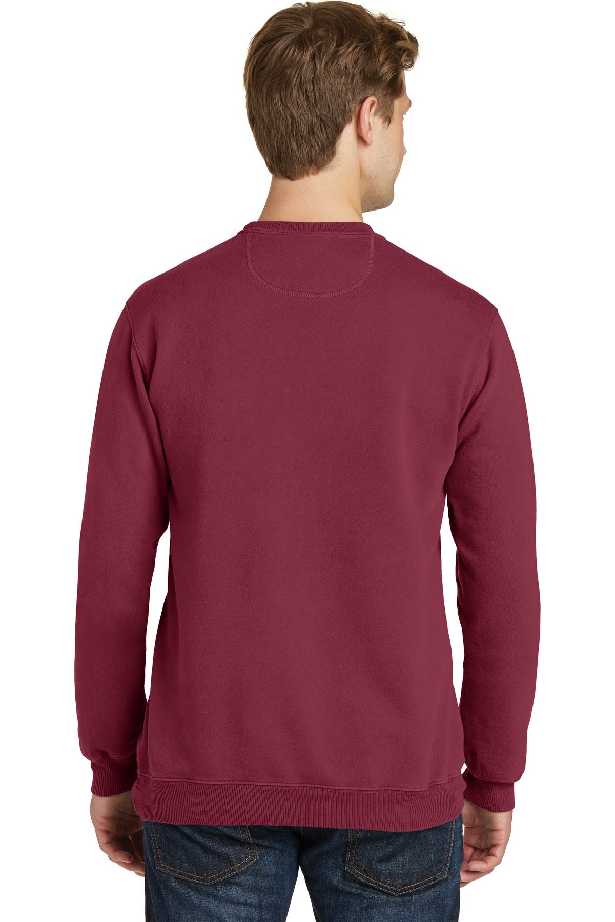 Merlot Port & Co Beach Wash Garment-Dyed Crewneck Sweatshirt PC098
