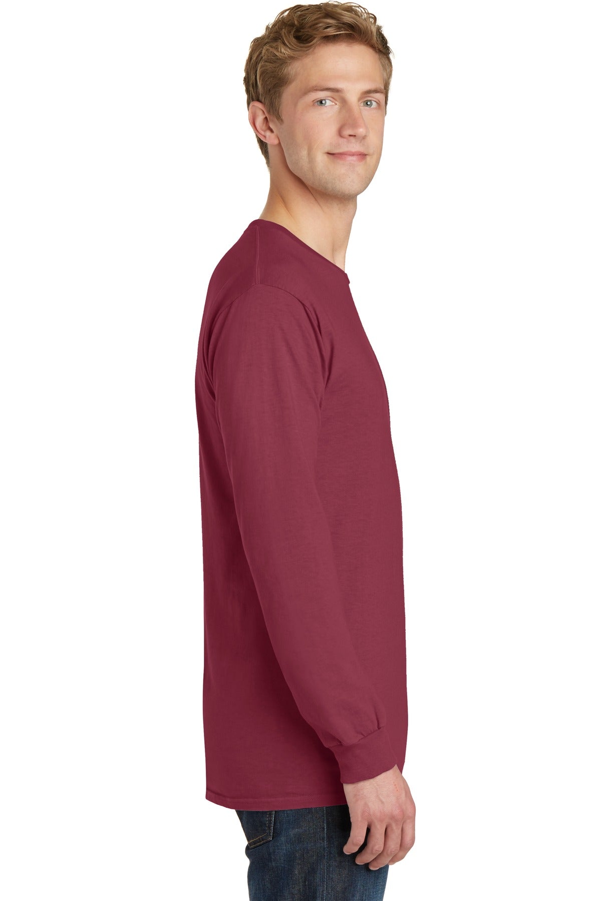 Merlot Port & Co Beach Wash Garment-Dyed Long Sleeve Tee PC099LS