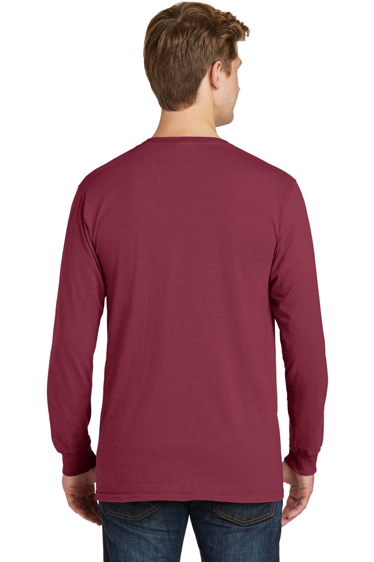Merlot Port & Co Beach Wash Garment-Dyed Long Sleeve Tee PC099LS