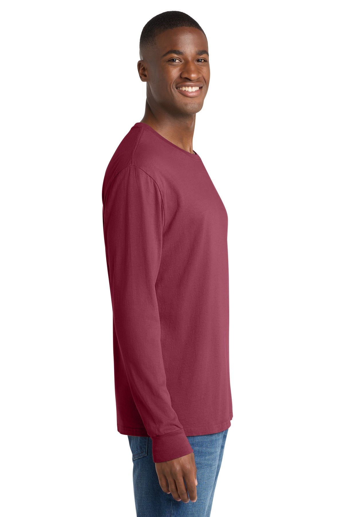 Merlot Port & Co Beach Wash Garment-Dyed Long Sleeve Tee PC099LS