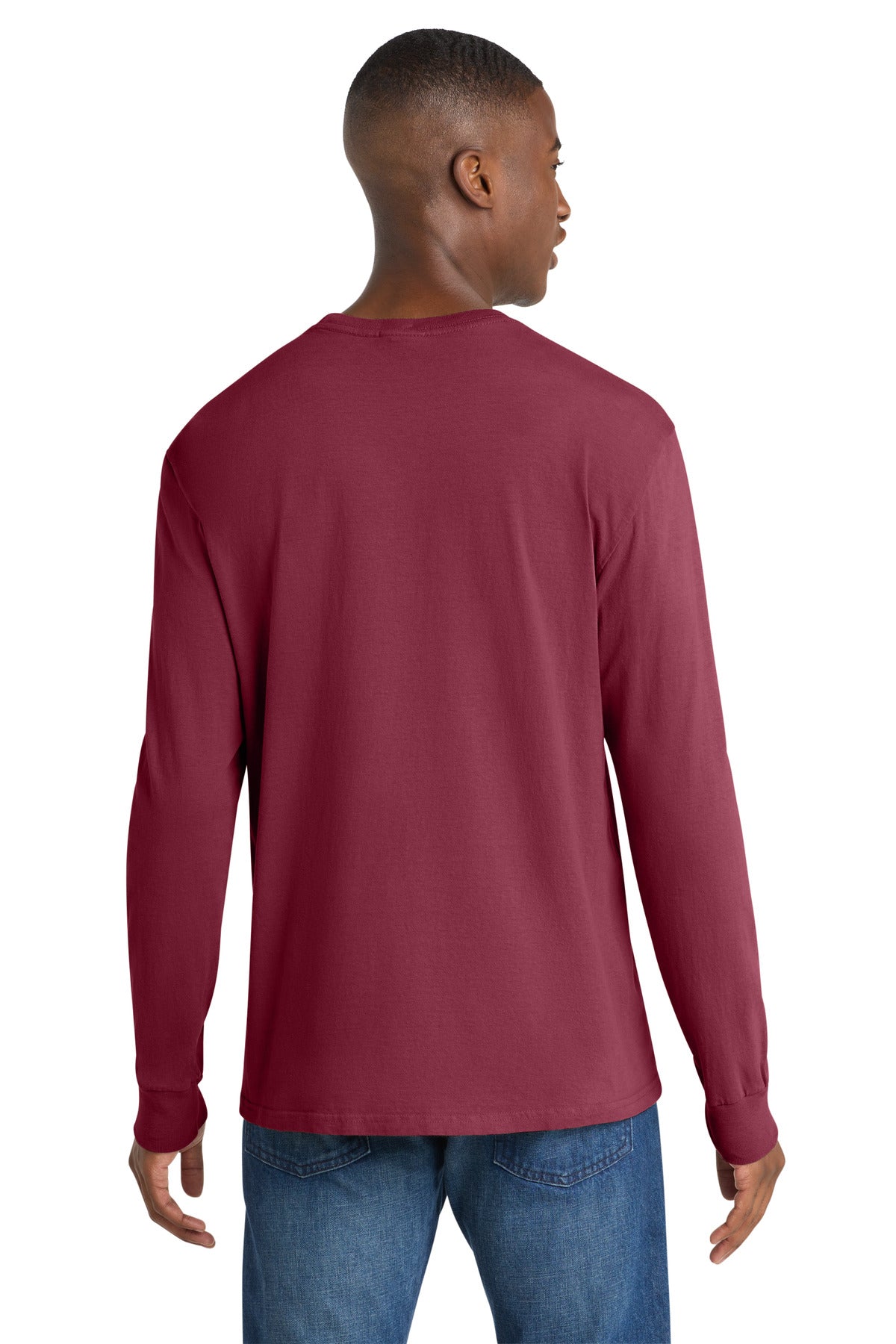 Merlot Port & Co Beach Wash Garment-Dyed Long Sleeve Tee PC099LS