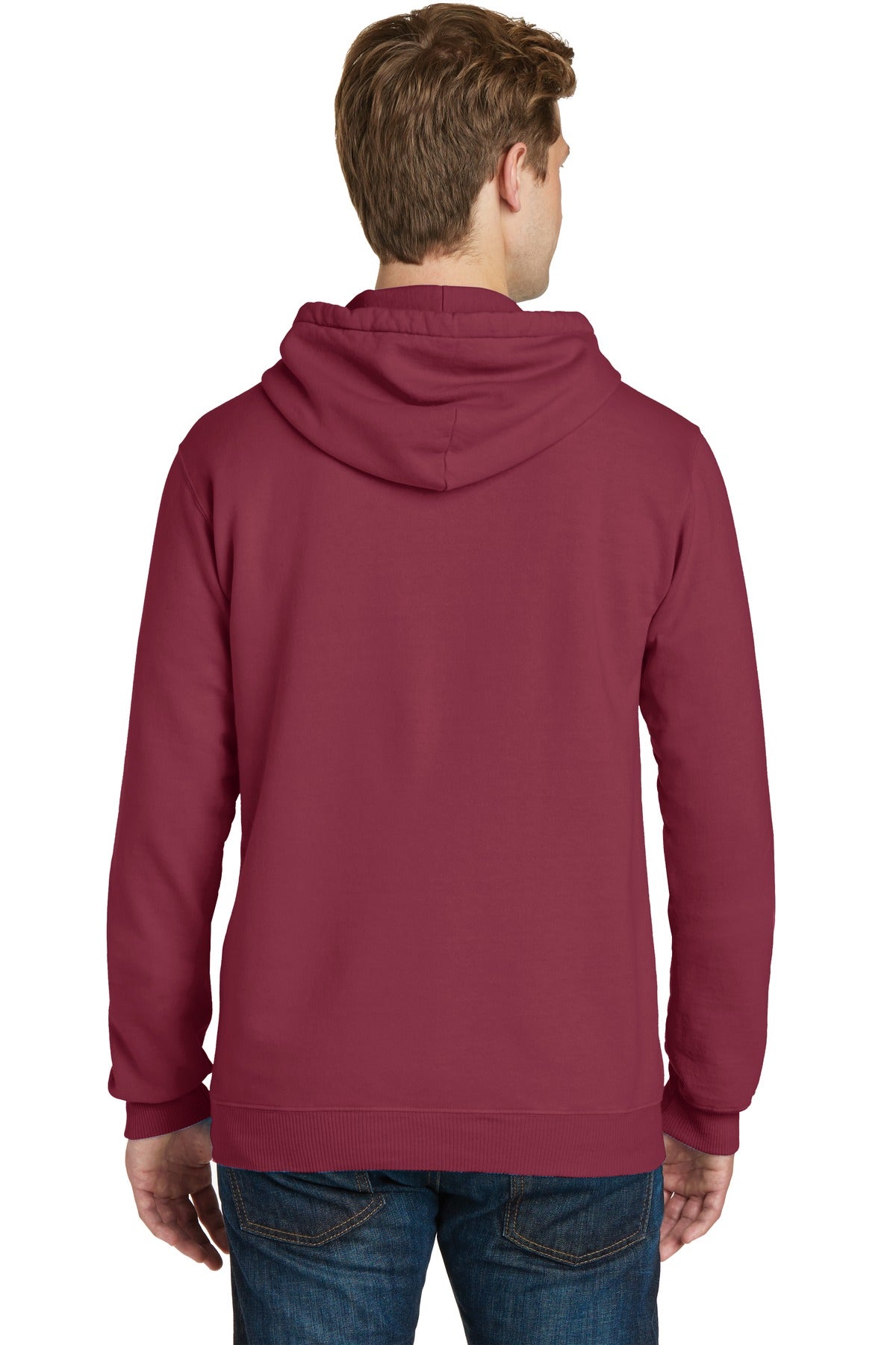 Merlot Port & Co Beach Wash Garment-Dyed Pullover Hooded Sweatshirt. PC098H
