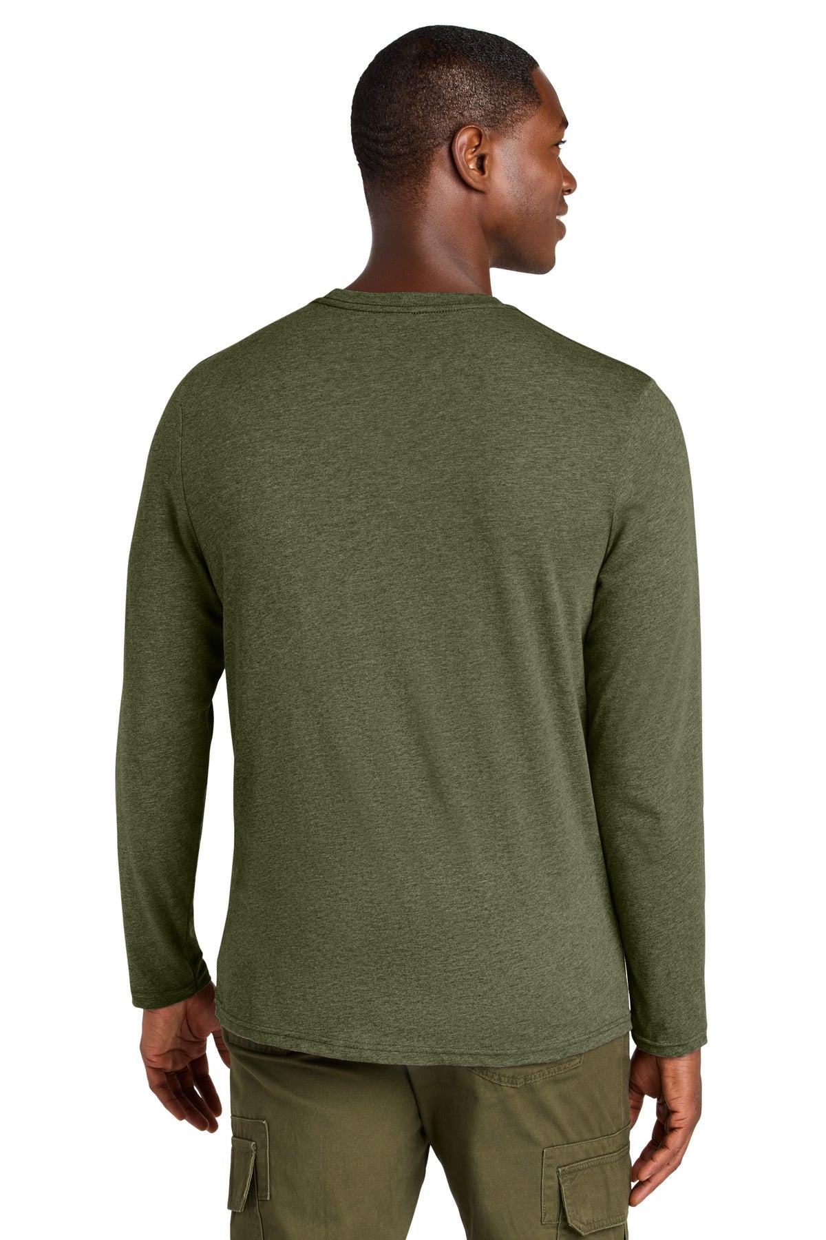 MilGrnHtr District Perfect Weight CVC Long Sleeve Tee DT185