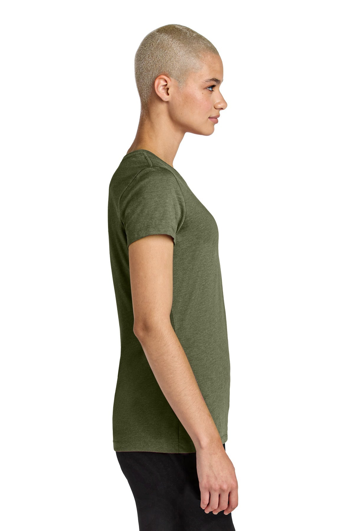 MilGrnHtr District Women's Perfect Weight CVC Tee DT188