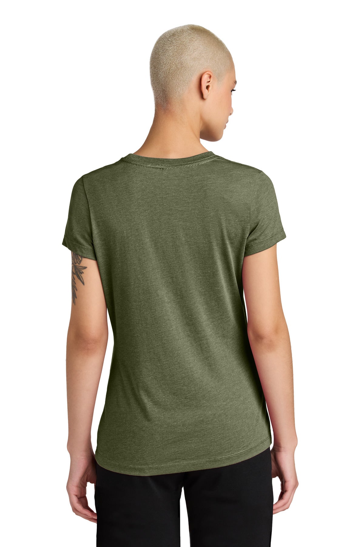 MilGrnHtr District Women's Perfect Weight CVC Tee DT188