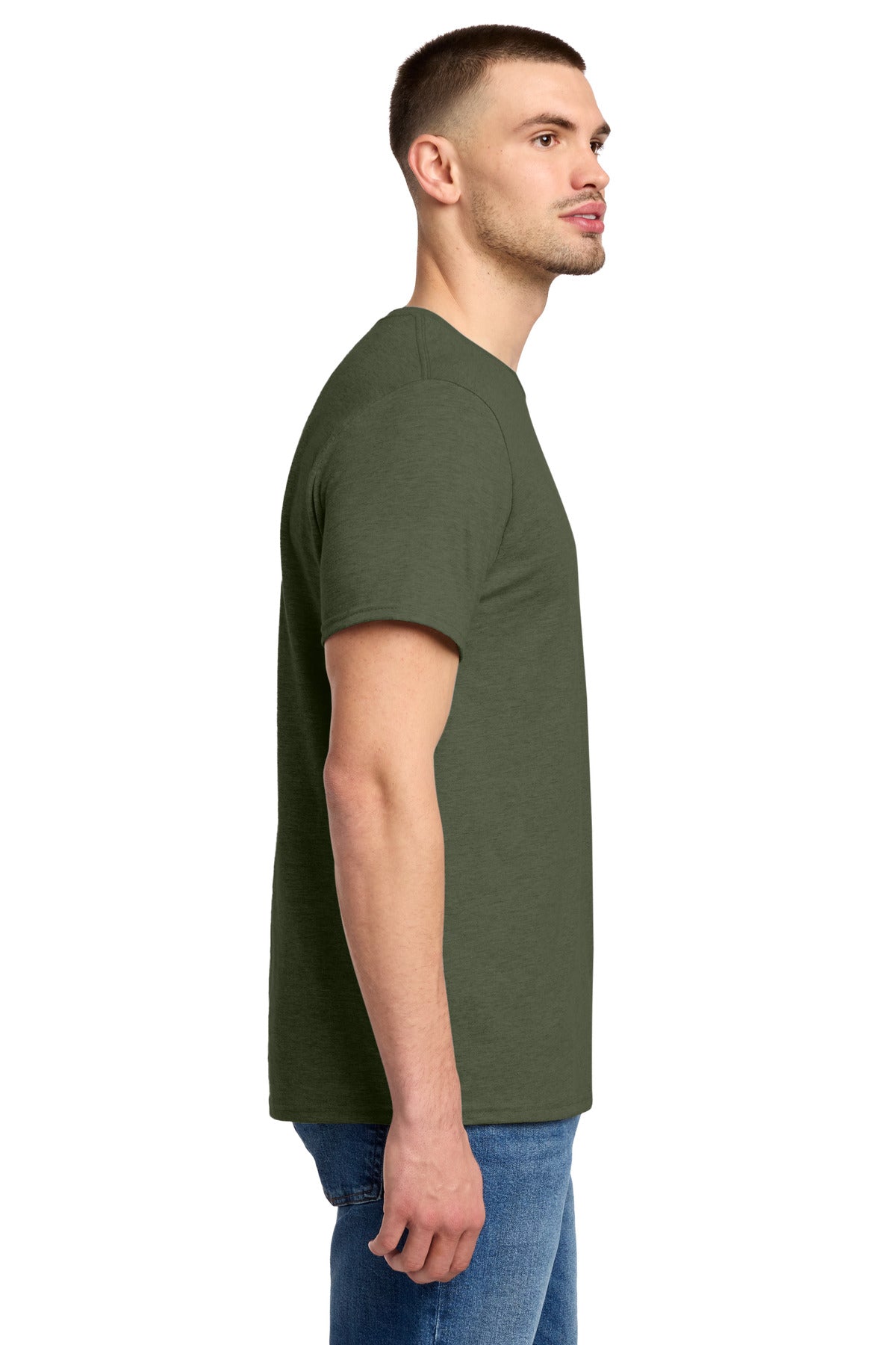 MilGrnHtr Jerzees Premium Blend Ring Spun T-Shirt 560M