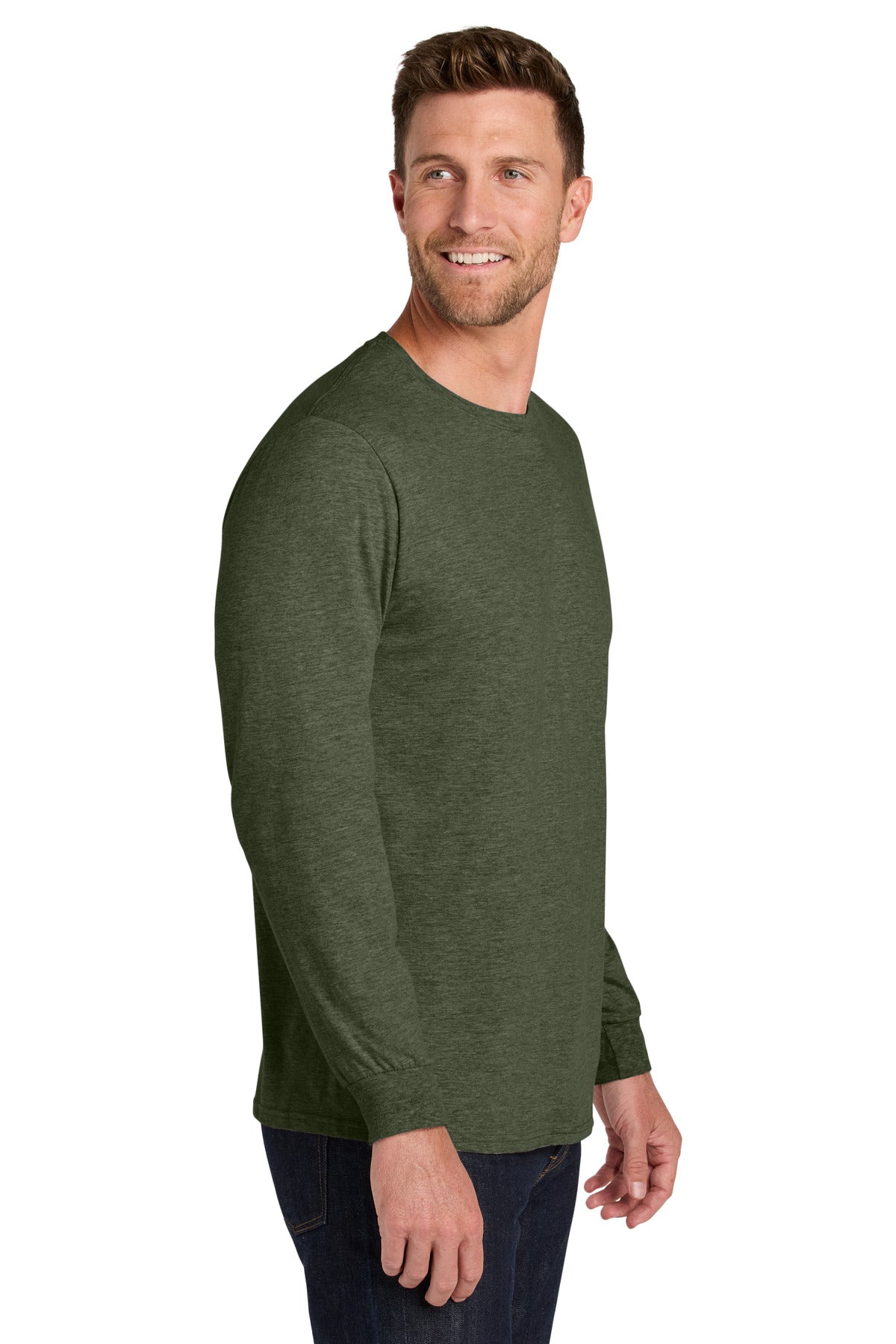 MilGrnHtr Jerzees Ultimate Unisex Ring Spun Long Sleeve T-Shirt IC46L