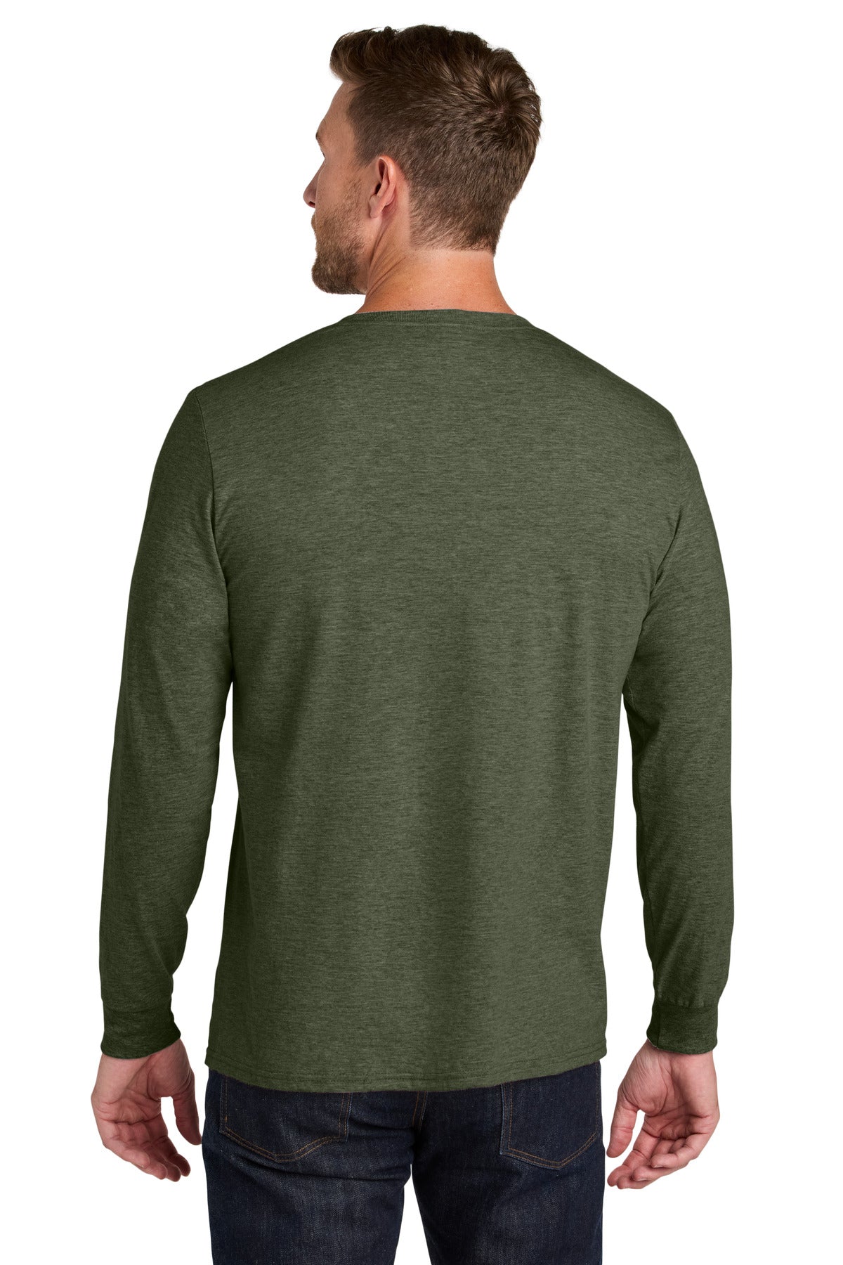 MilGrnHtr Jerzees Ultimate Unisex Ring Spun Long Sleeve T-Shirt IC46L
