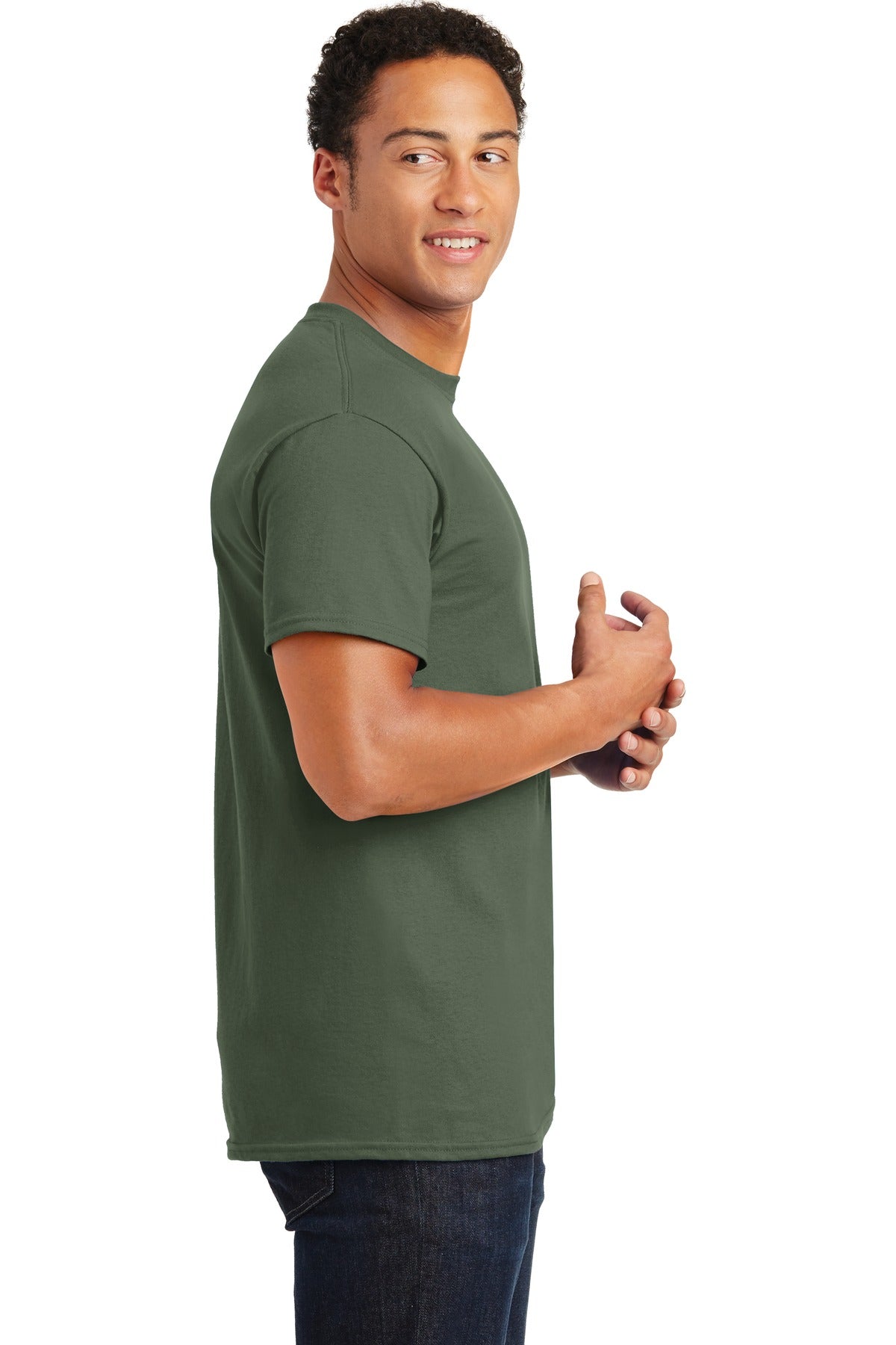 Military Green Gildan - Ultra Cotton 100% US Cotton T-Shirt. 2000
