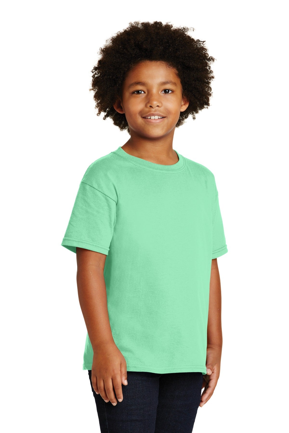 Mint Green Gildan - Youth Heavy Cotton 100% Cotton T-Shirt. 5000B