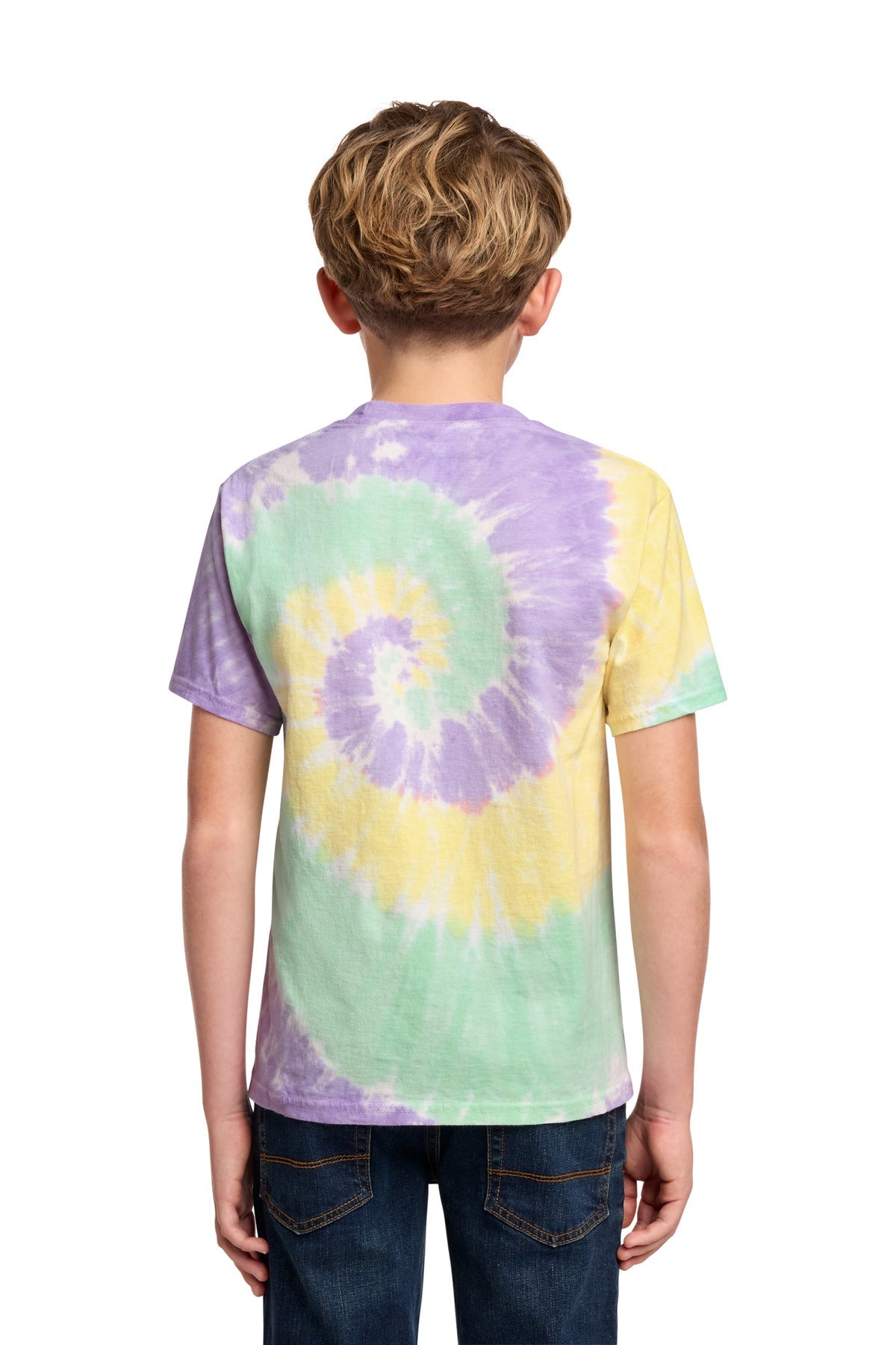 MintRnbw Port & Co Youth Tie-Dye Tee. PC147Y