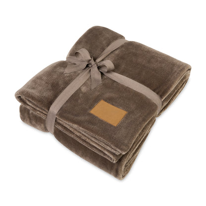 Mocha Mink Ever Soft Throw Blanket plain