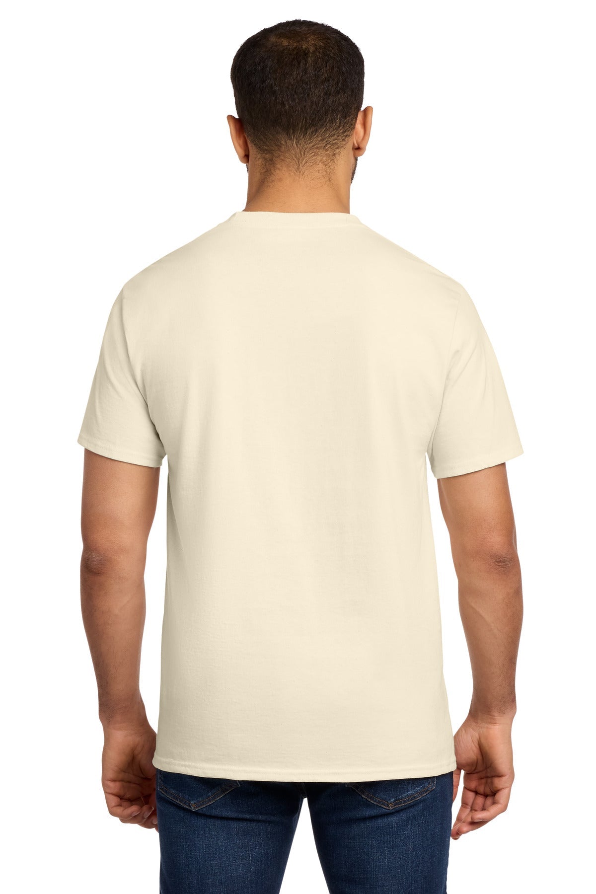Natural Port & Co Essential Pocket Tee. PC61P