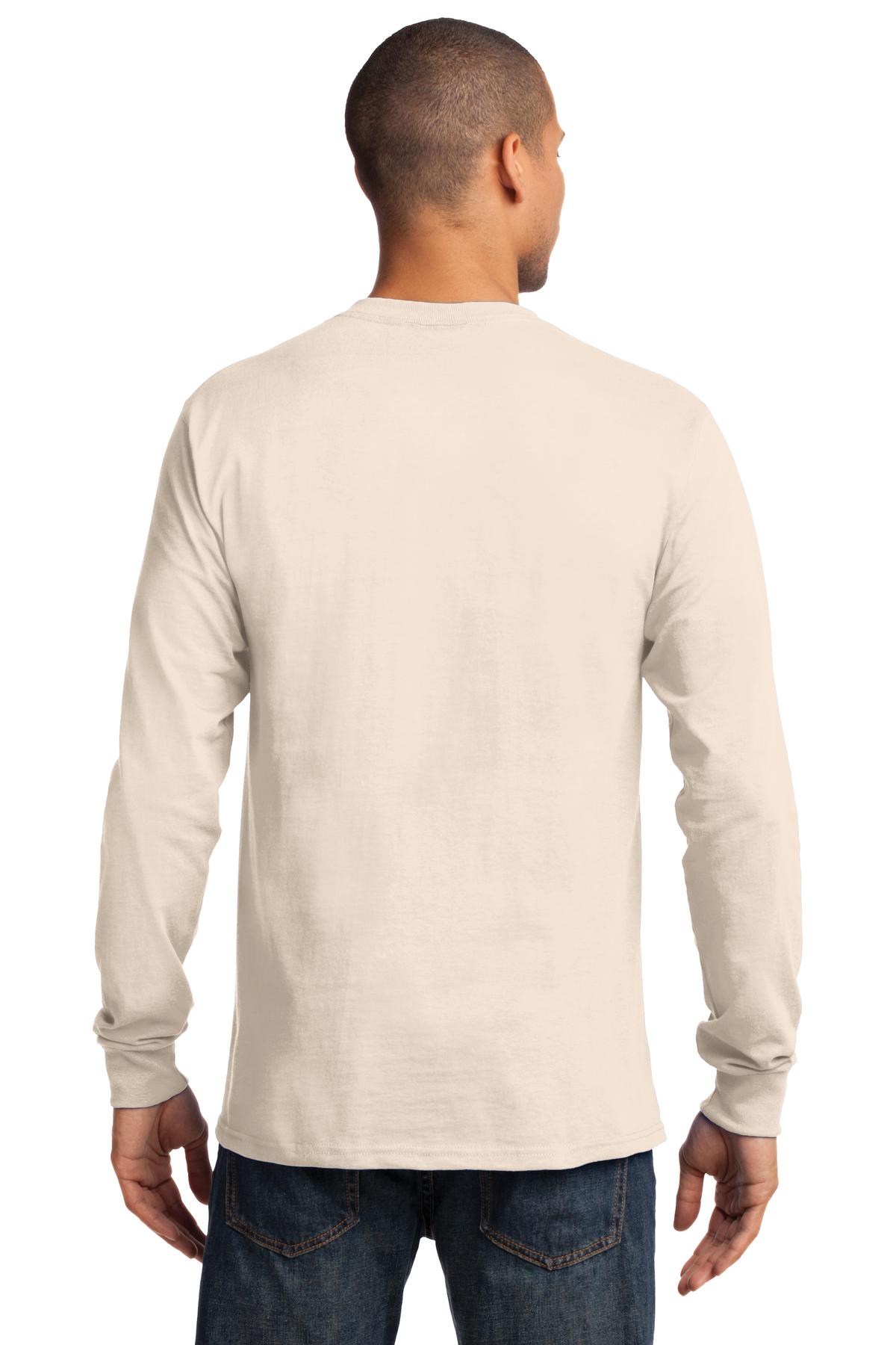 Natural Port & Co Long Sleeve Essential Tee. PC61LS
