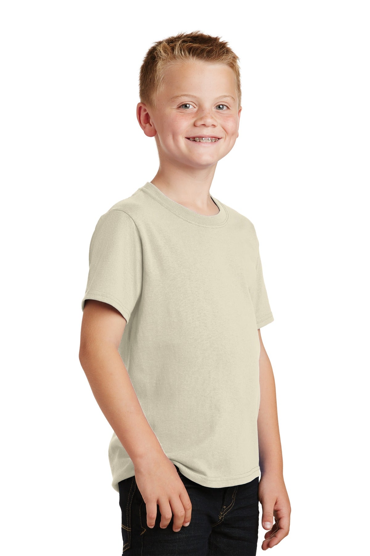Natural Port & Co Youth Core Cotton Tee. PC54Y