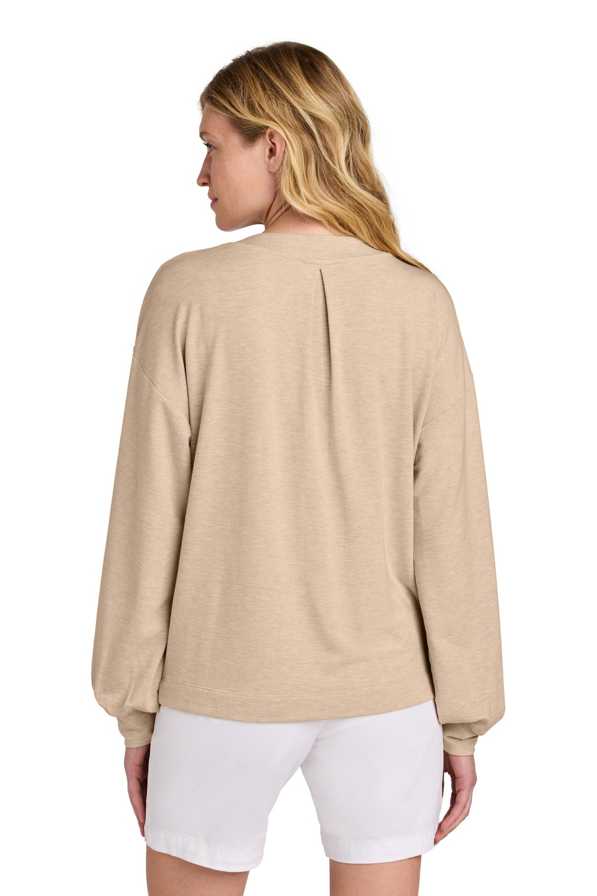 NaturalHtr TravisMathew Women's Long Weekend V-Neck TM1LD009