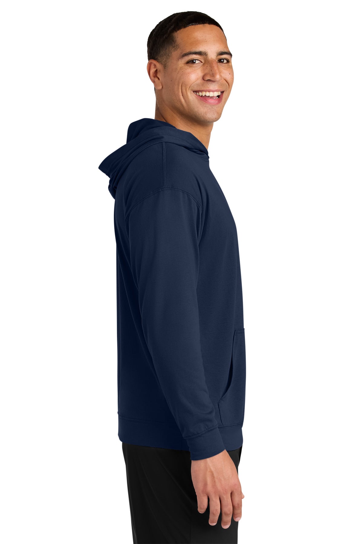 Navy A4 Softek Long Sleeve Hooded Tee A4N3528
