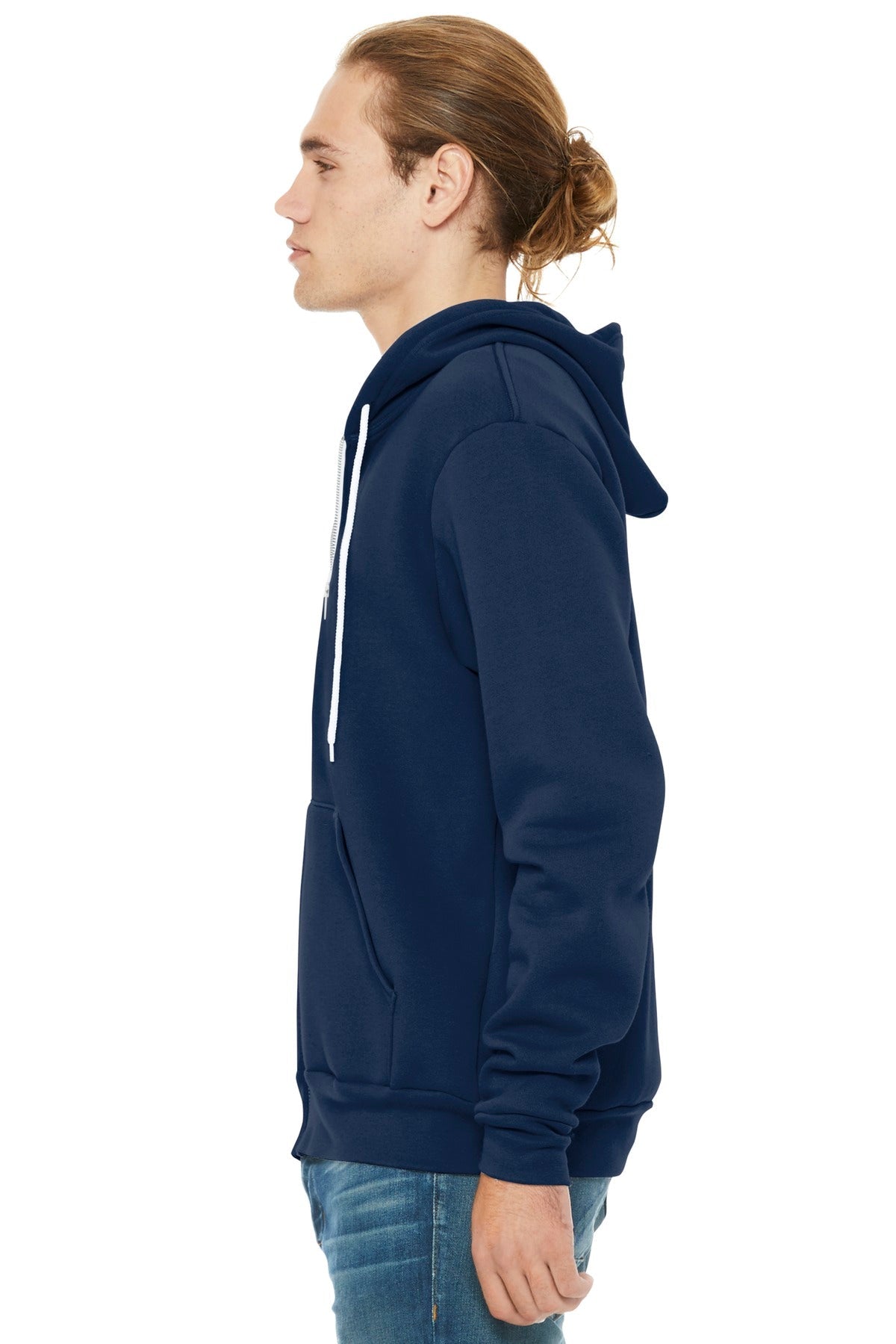 Navy BELLA+CANVAS Unisex Sponge Fleece Full-Zip Hoodie. BC3739