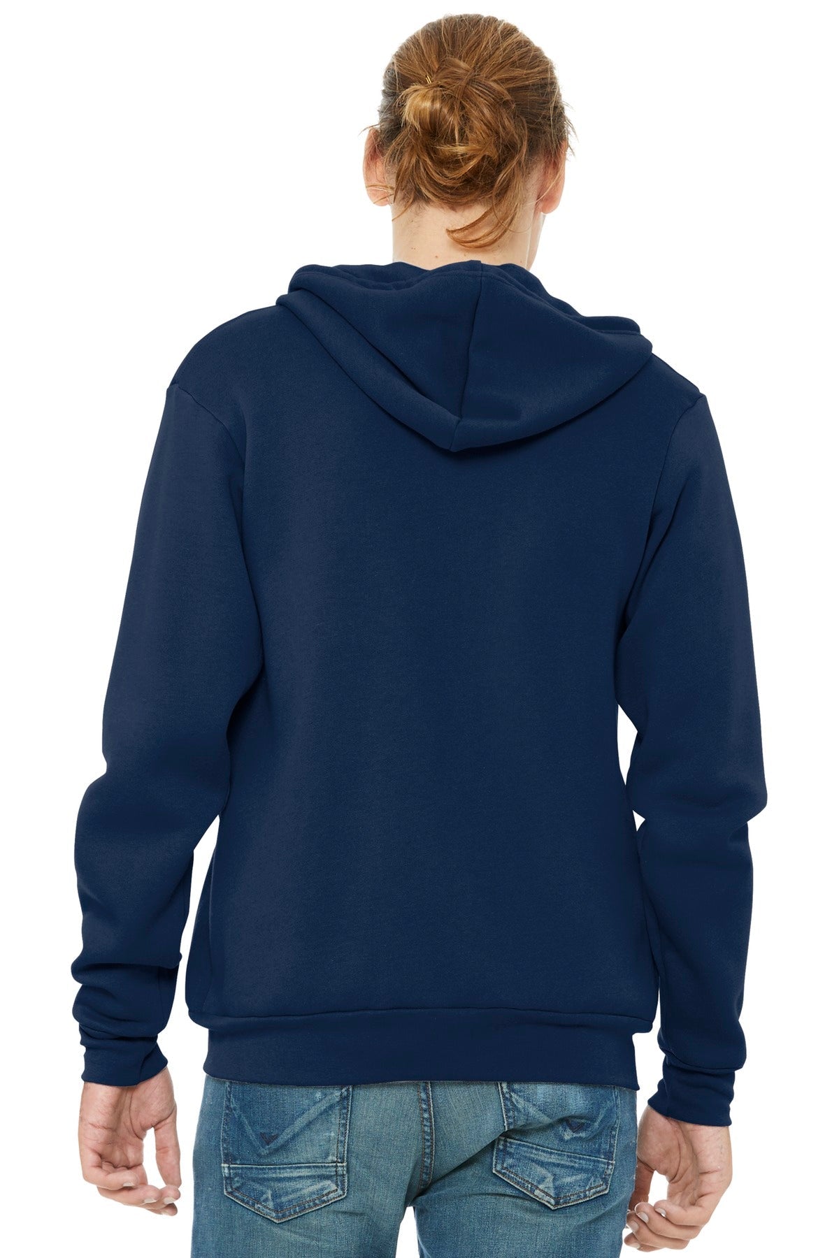 Navy BELLA+CANVAS Unisex Sponge Fleece Full-Zip Hoodie. BC3739