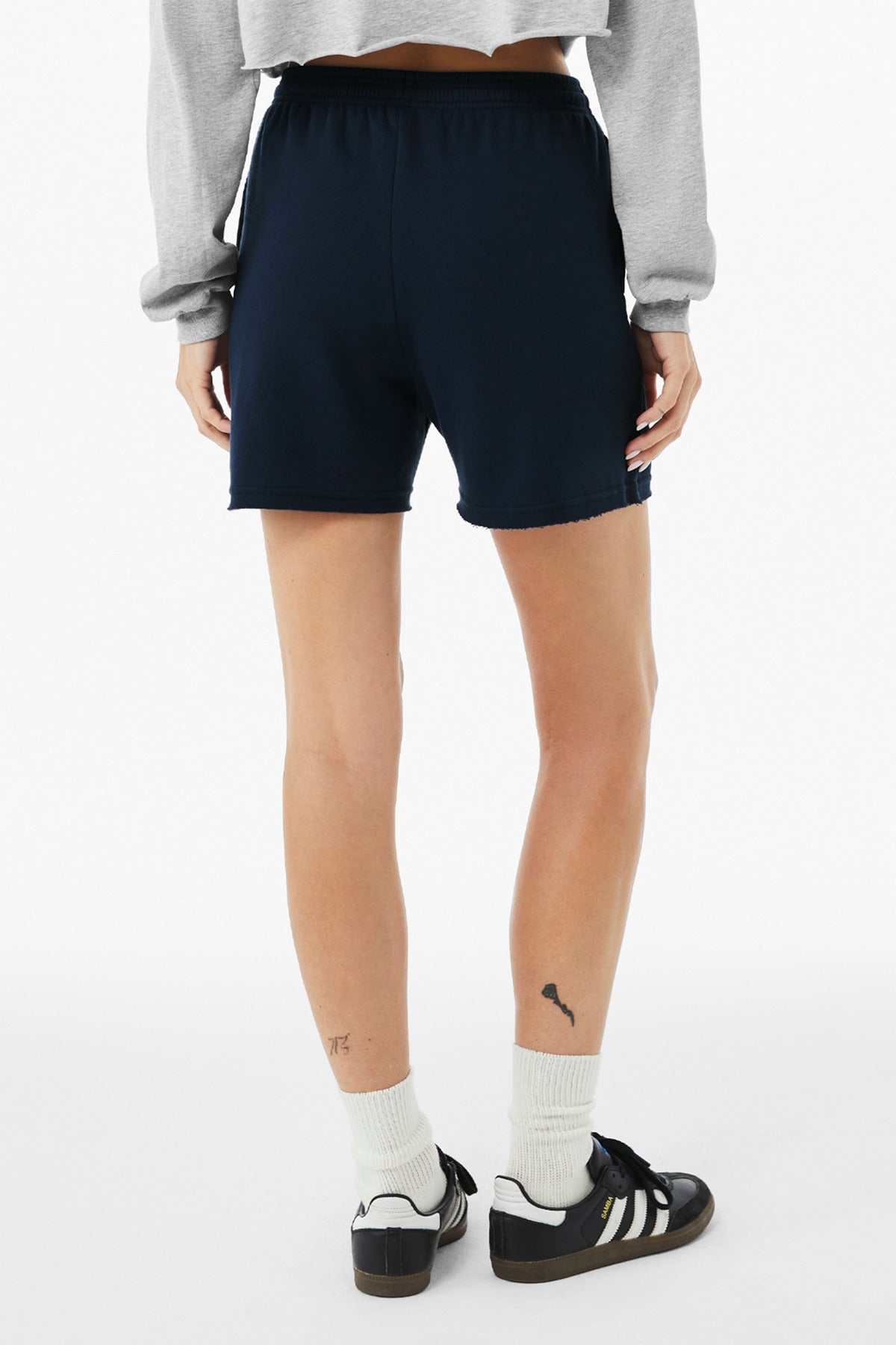 Navy BELLA+CANVAS Women's Cutoff Sweatshort BC3787