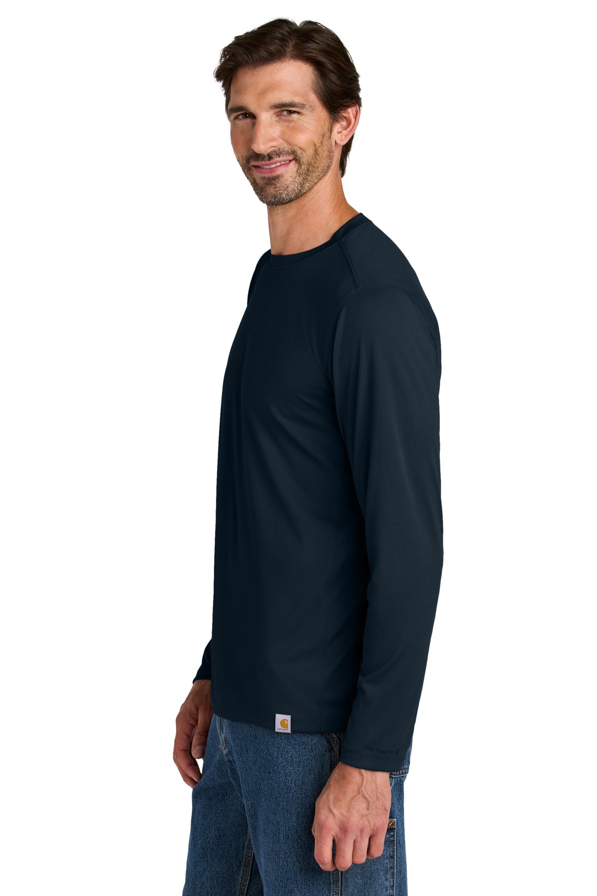 Navy Carhartt Force Sun Defender Long Sleeve T-Shirt CT106972