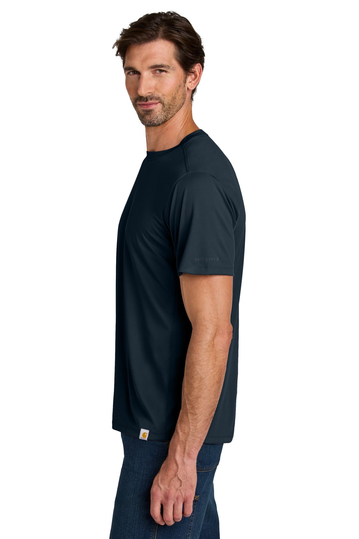 Navy Carhartt Force Sun Defender Short Sleeve T-Shirt CT106868