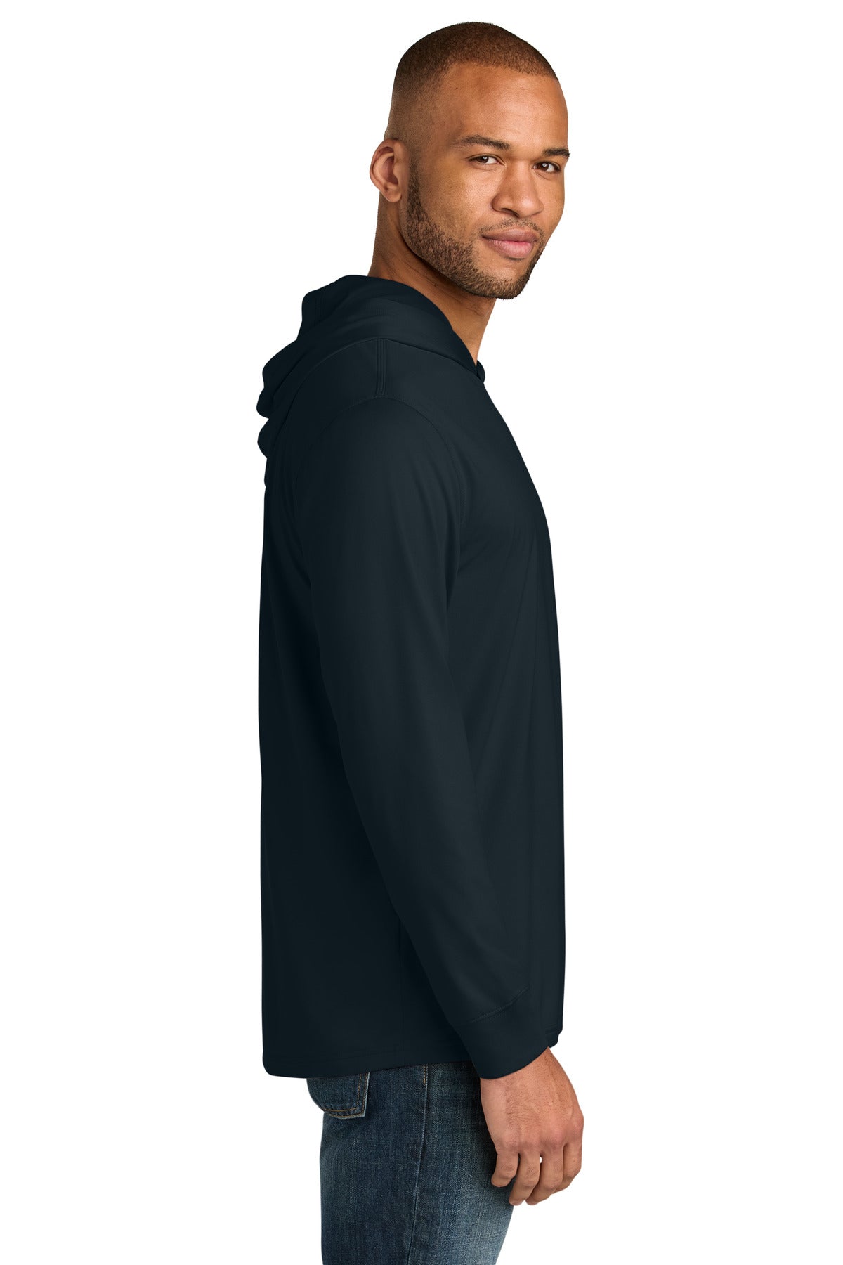 Navy CornerStone Workwear Pro Long Sleeve Hooded Tee CS440LSH