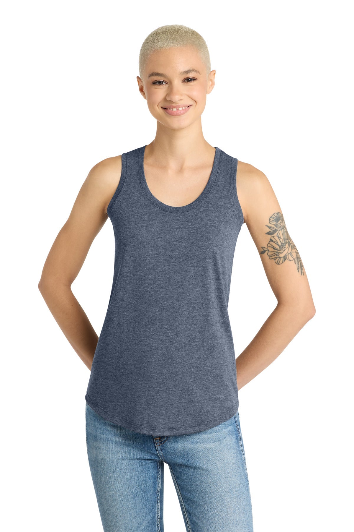 Navy Frost District Women's Perfect Tri Racerback Tank. DM138L
