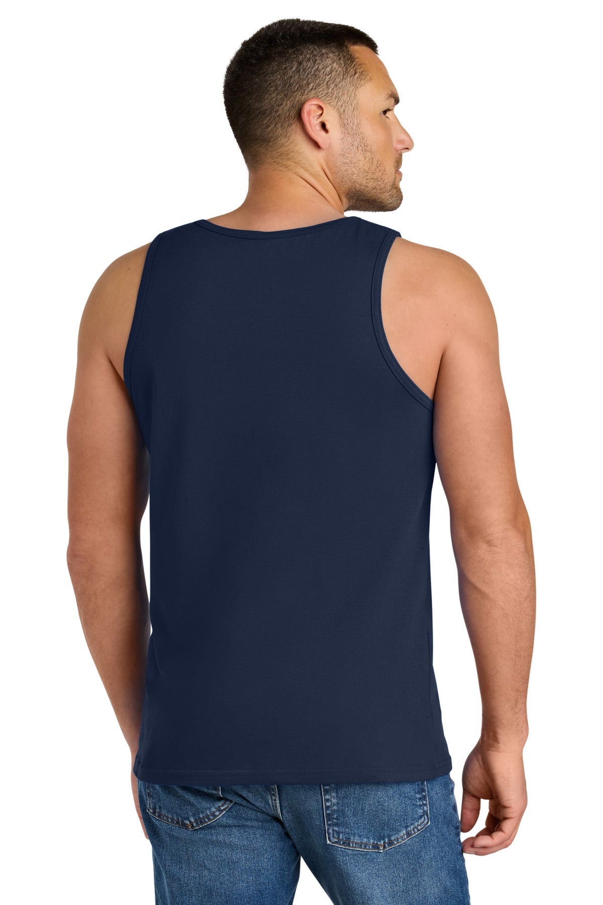 Navy Gildan Heavy Cotton Tank Top. G5200