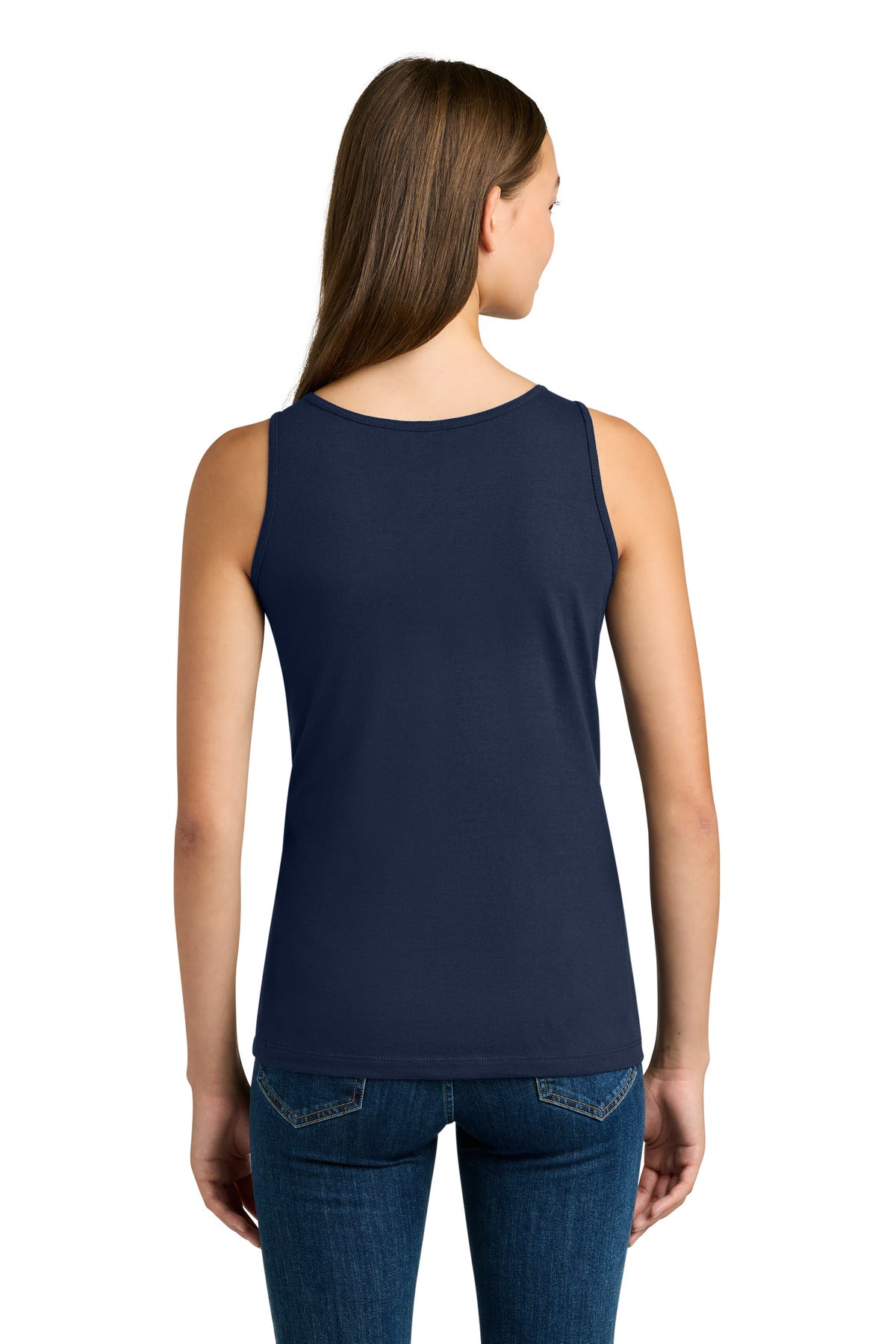 Navy Gildan Softstyle Junior Fit Tank Top. 64200L