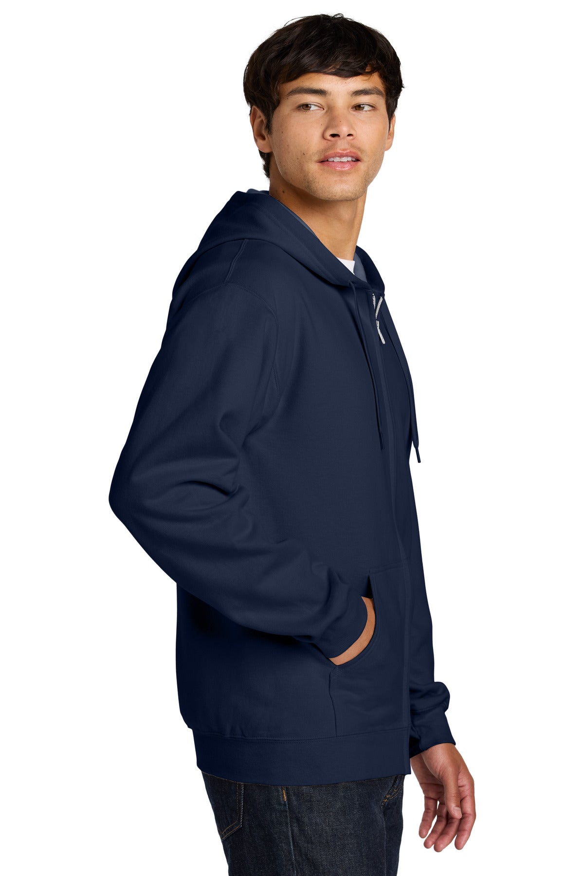 Navy Gildan Softstyle Midweight Fleece Full-Zip Hooded Sweatshirt SF600